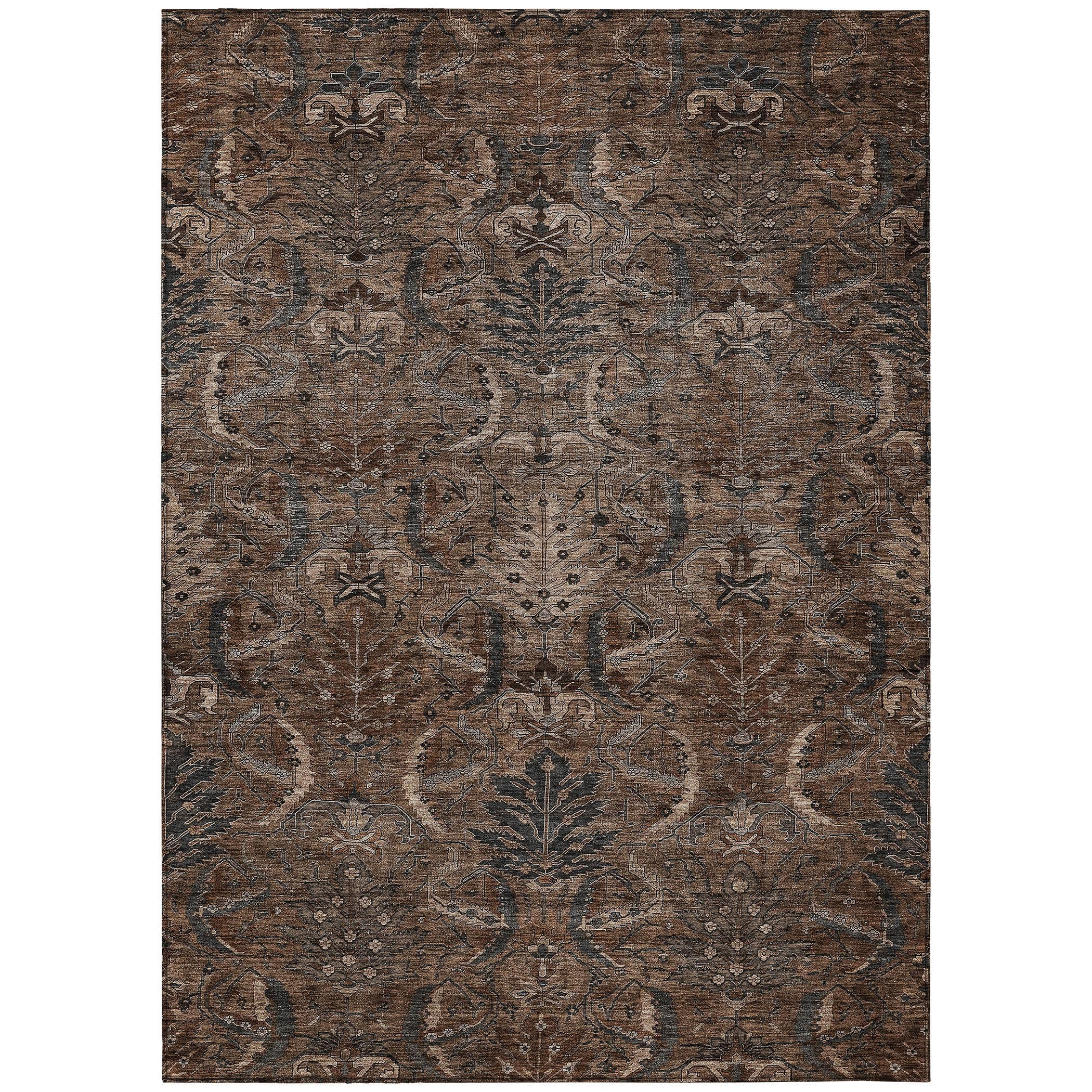 Addison Rugs Chantille ACN1082 Fudge 5' x 7'6" Indoor Outdoor Area Rug, Easy Clean, Machine Washable, Non Shedding, Bedroom, Entry, Living Room,