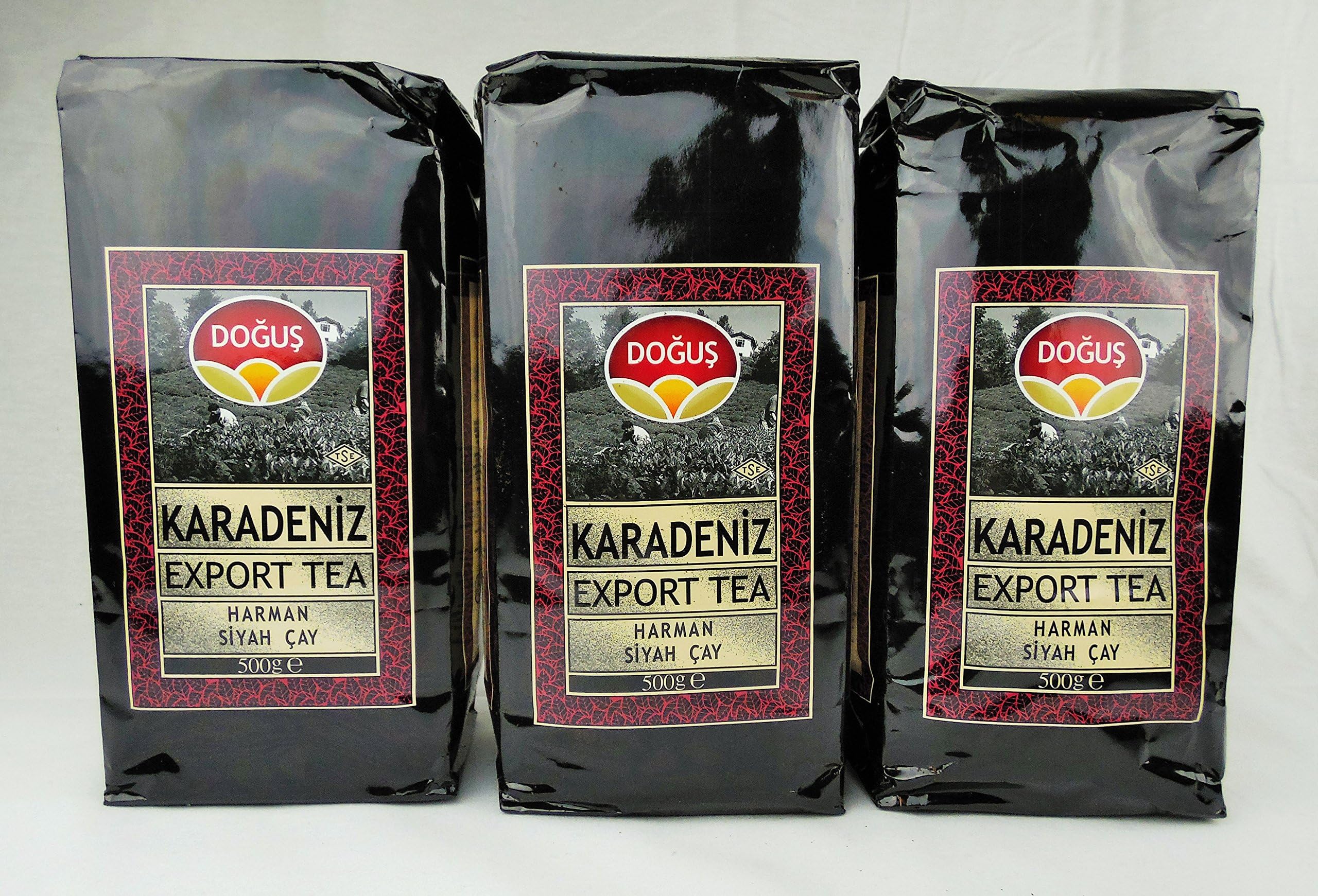Dogus Exclusive Turkish Black Tea Series (Karadeniz Harman Black Tea 16.9 Oz / 500 Gr, Pack of 3 )