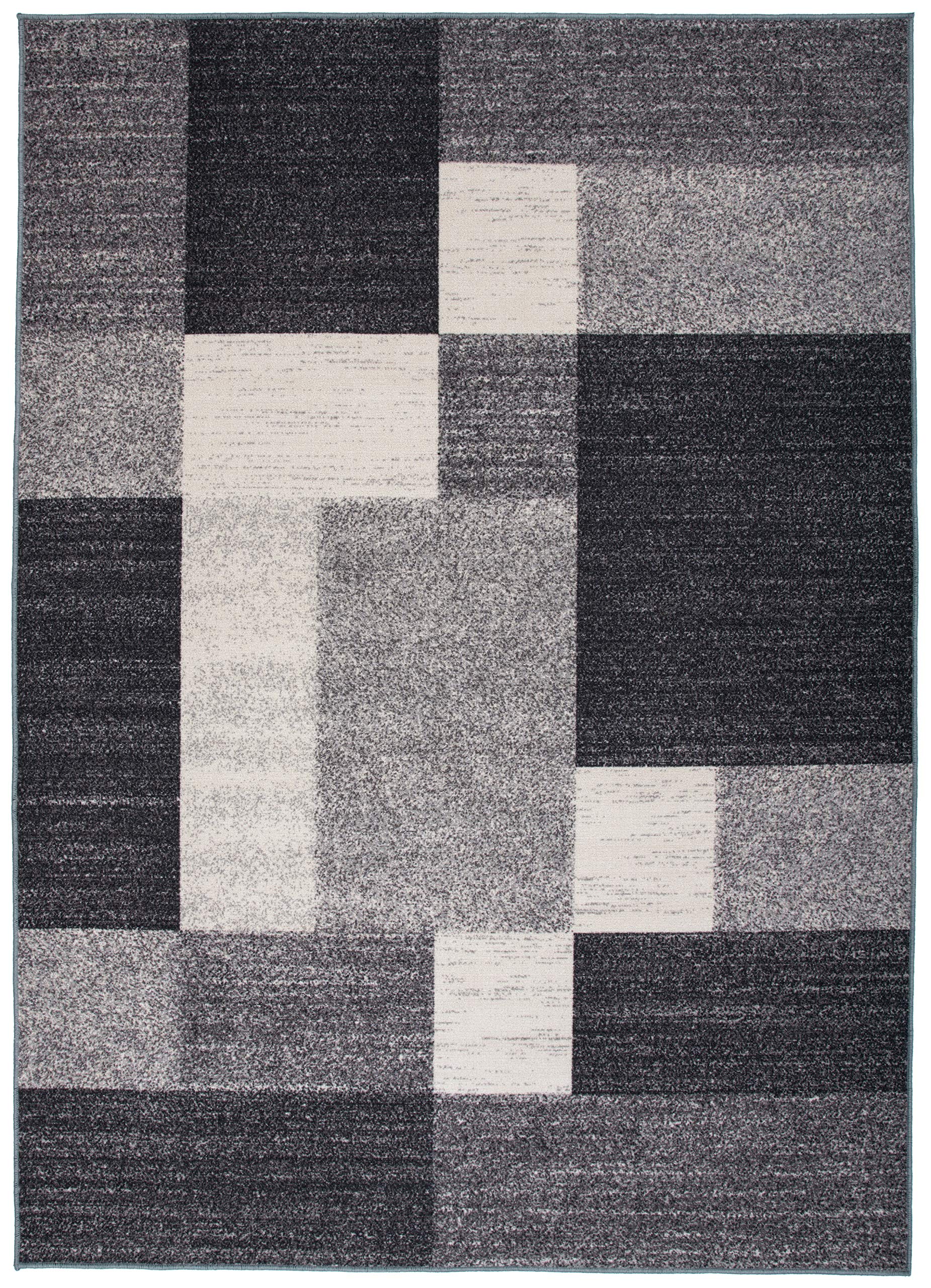 Rugshop Modern Boxes Design Non-Slip Area Rug 3'3" x 5' Gray