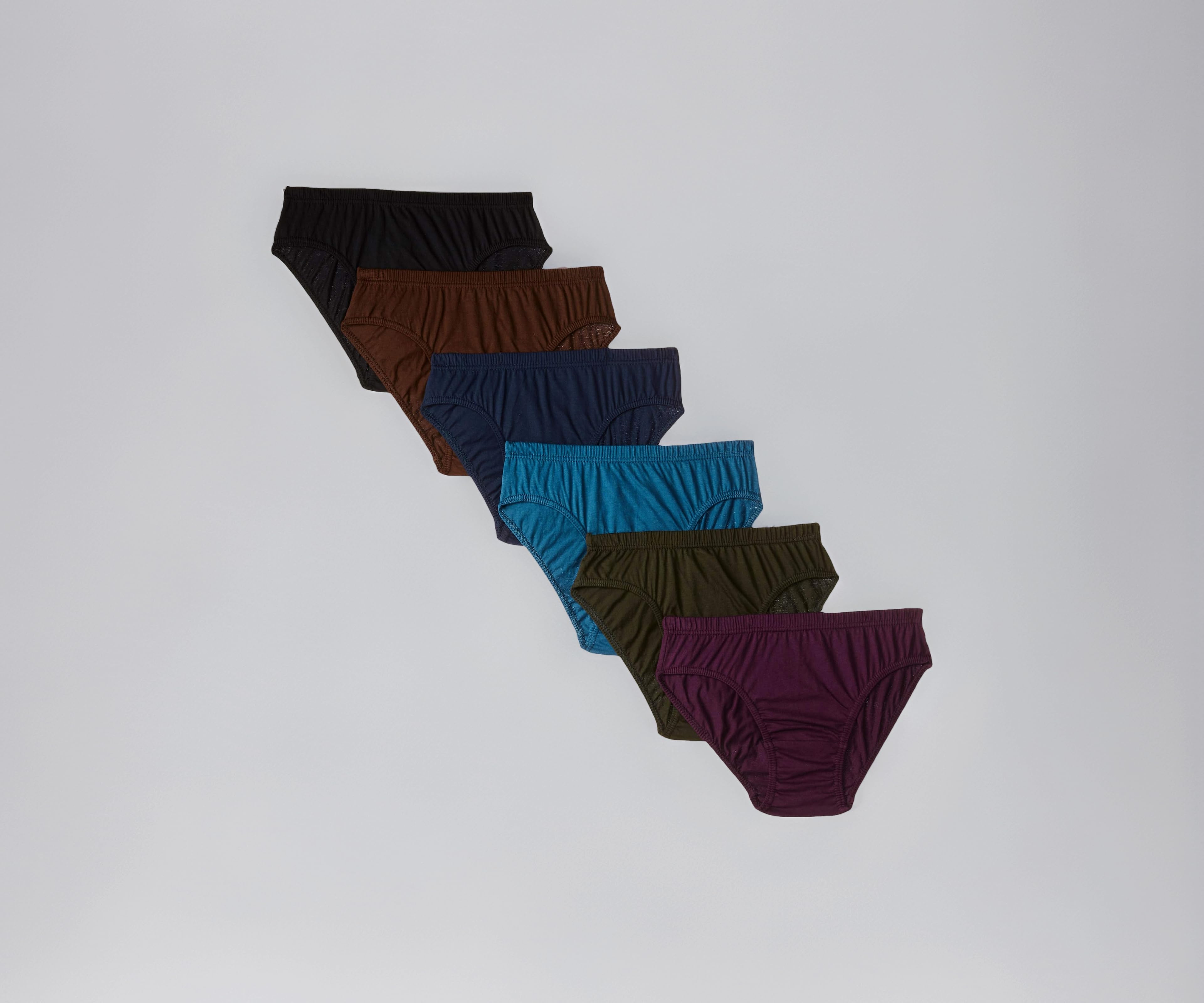 DIXCY JOSH Women's Cotton Plain/Solid Panty (Pack of 6) (K1-PR64593_Multicoloured_L)
