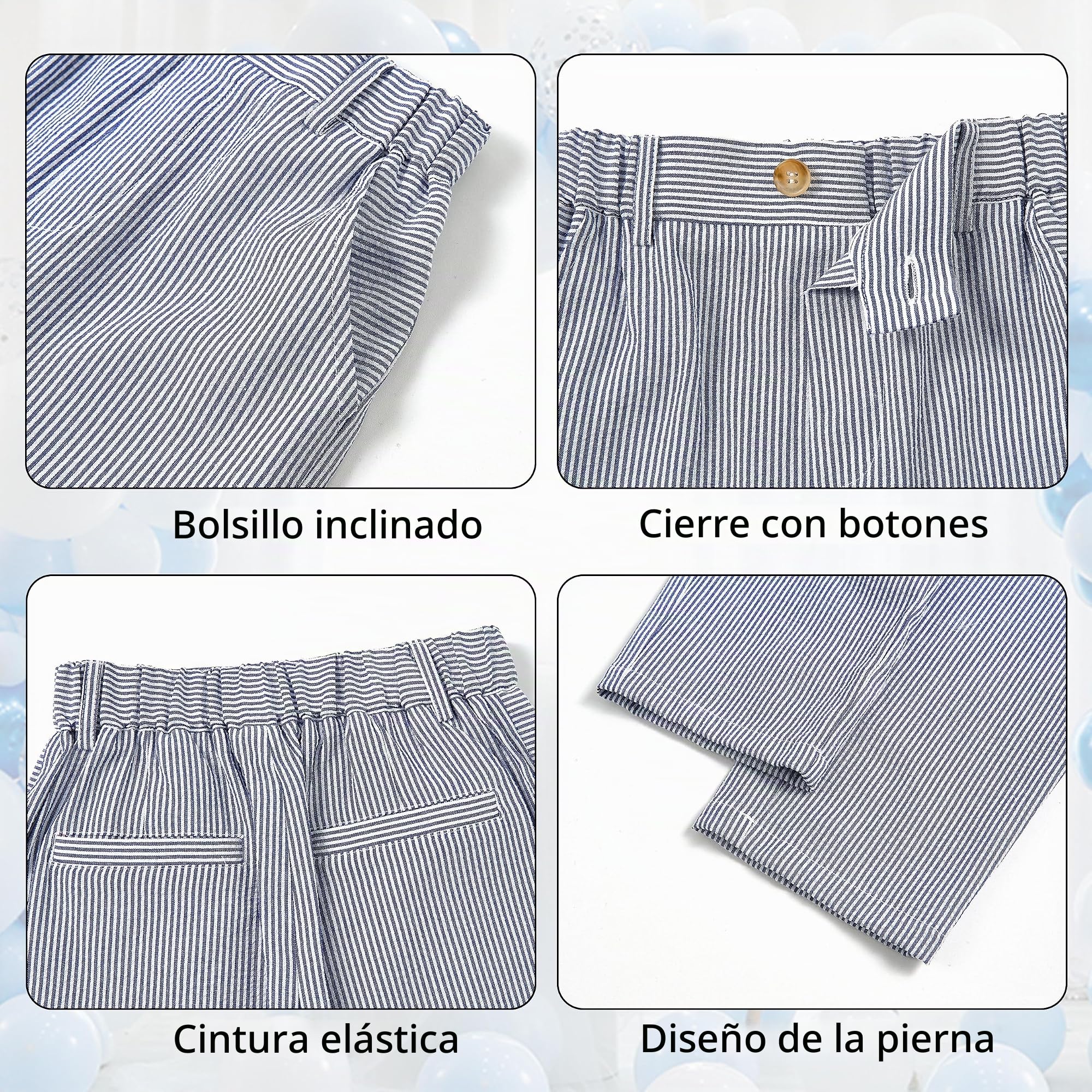 Volunboy Conjunto de Ceremonia para Niños Bebé, Traje de Boda 5 Piezas con Chaleco + Camisa + Pantalón + Fiorecillo + Pajarita