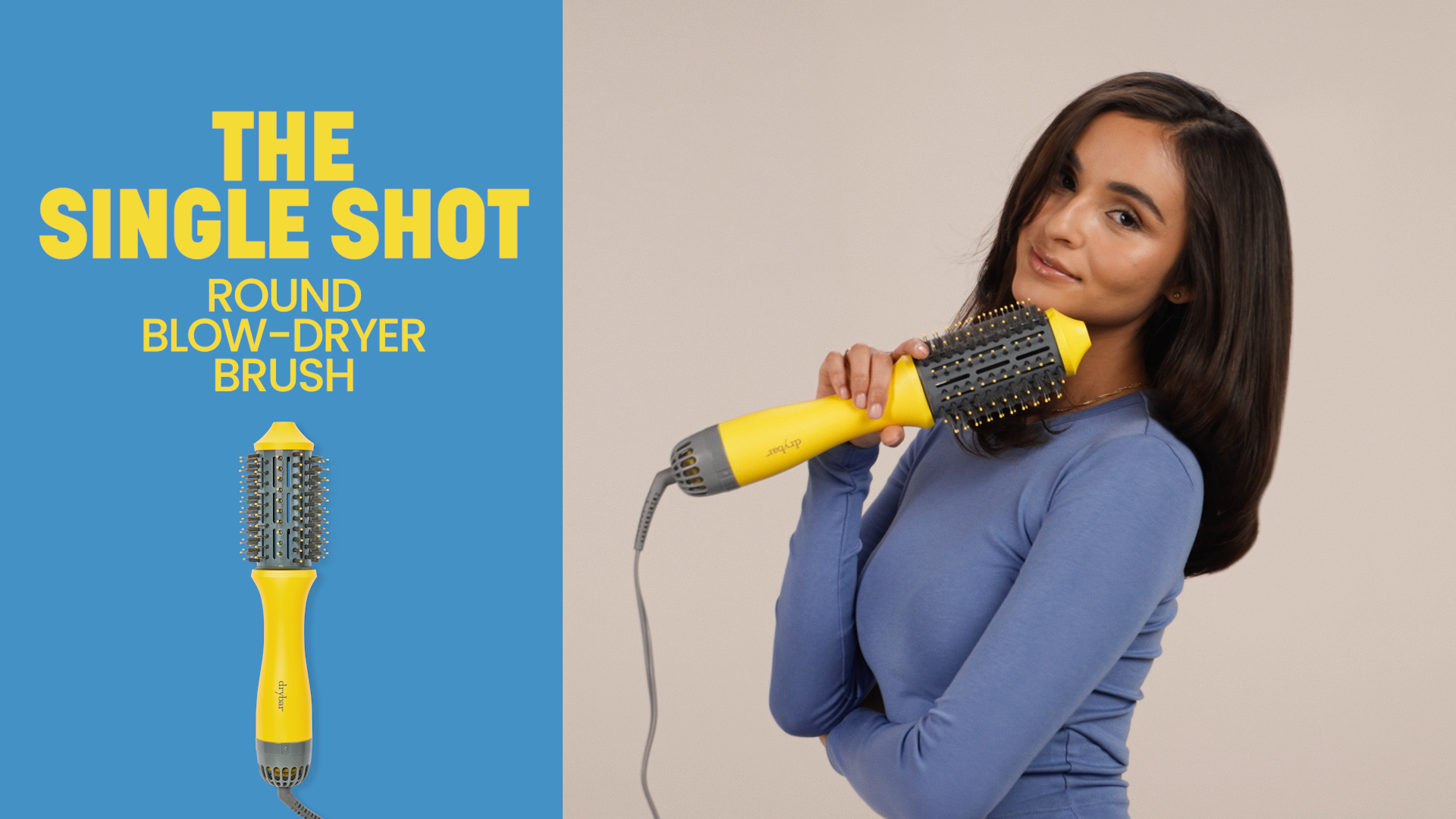 Drybar Single Shot Round Blow-Dryer Brush in Bright Yellow Drybar The Single Shot Round Blow Dryer Brush - Yellow  main image 3