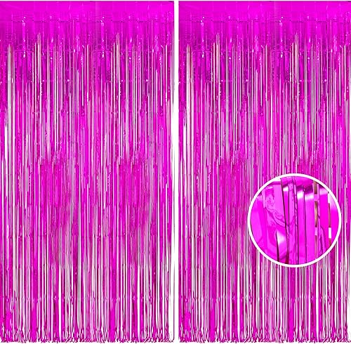 Miniatura 7 de BRAVESHINE Cortinas de flecos de papel de oropel de 3.2 x 8.2 pies, paquete de 2 cortinas de fondo metálico negro dorado para cabina de fotos para