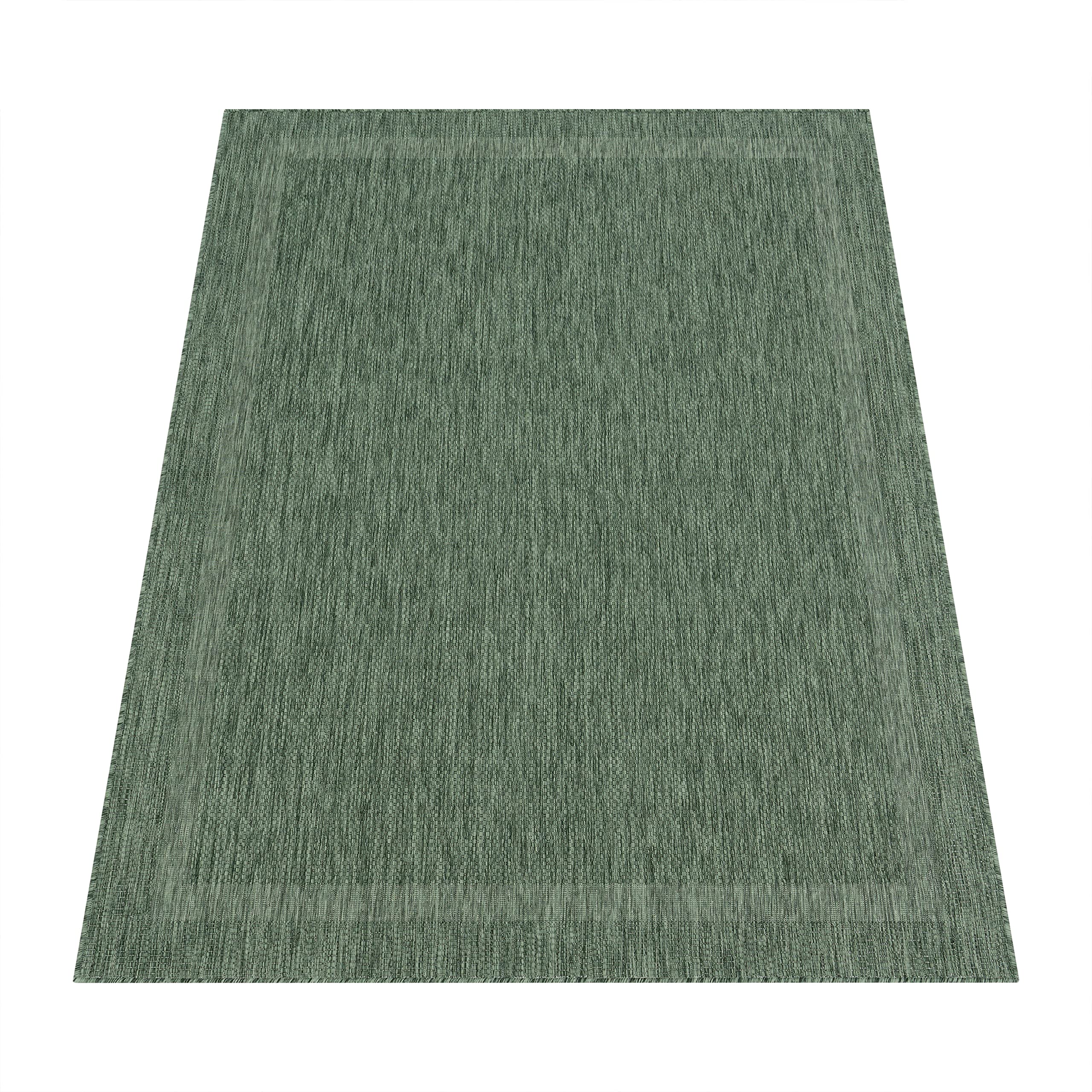 Paco Home Tapis Exterieur Terrasse Balcon Tapis Cuisine Moderne Motif Geometrique Motif Abstrait, Dimension:80x250 cm, Couleur:Vert
