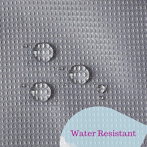 Miniatura 7 de Forro de cortina de ducha de baño, tela lavable, poliéster impermeable (cortinas de rayas de damasco de calidad de hotel, baño) y juego de ganchos