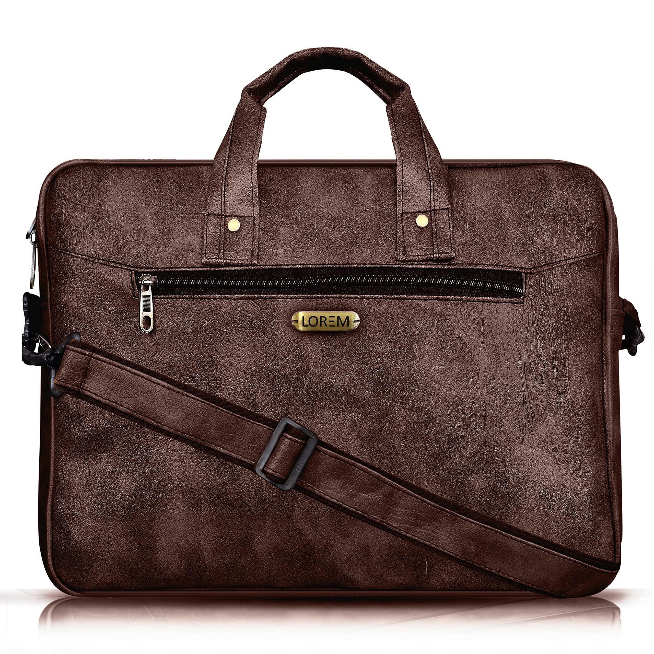 LOREM Brown Faux Leather 10L Laptop Messenger Bag for Men & Women BG28-UFBG (B0B58LK2T7) Amazon Price History, Amazon Price Tracker