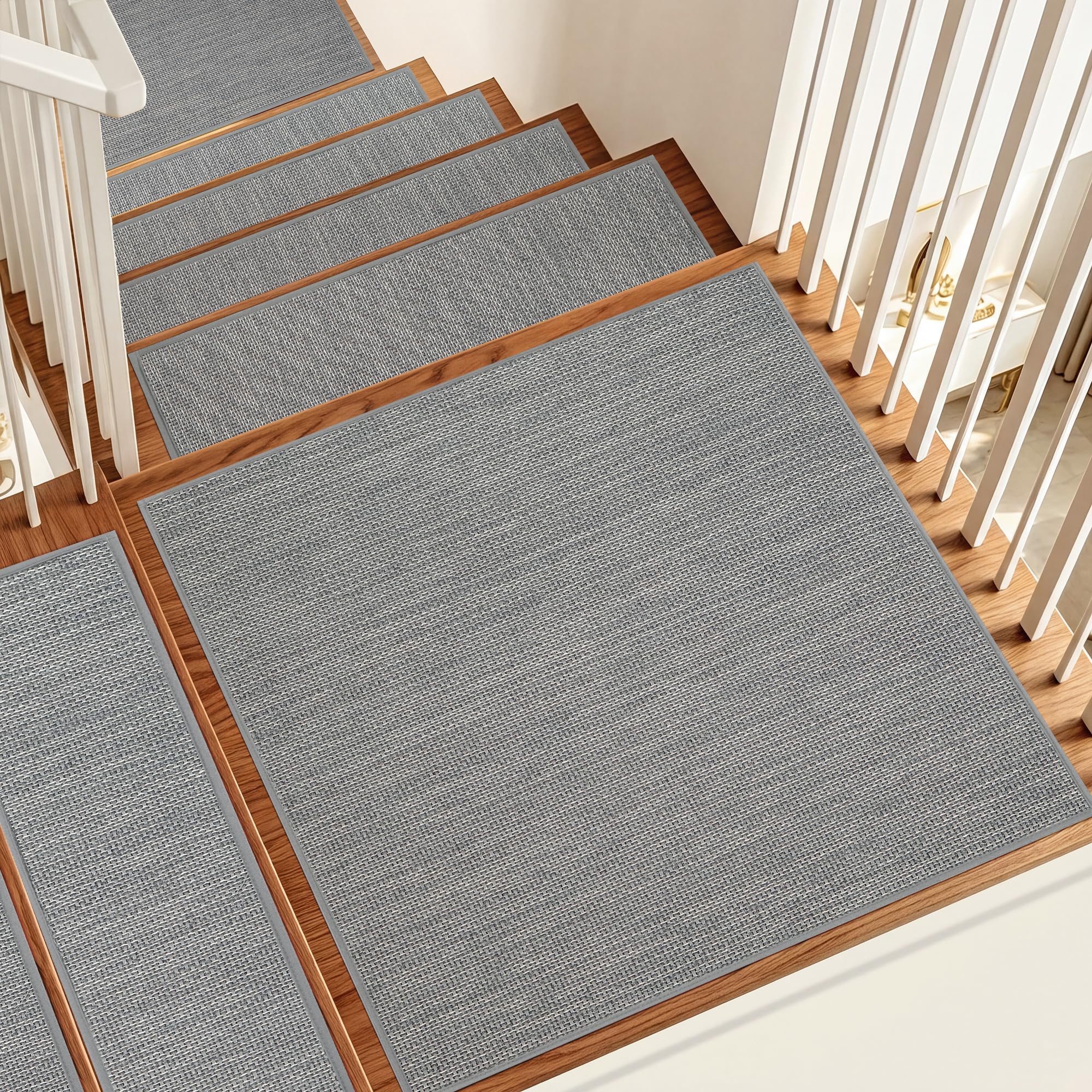 Evite resbalones en escaleras con la alfombra SMILOOL lavable para aterrizaje de madera