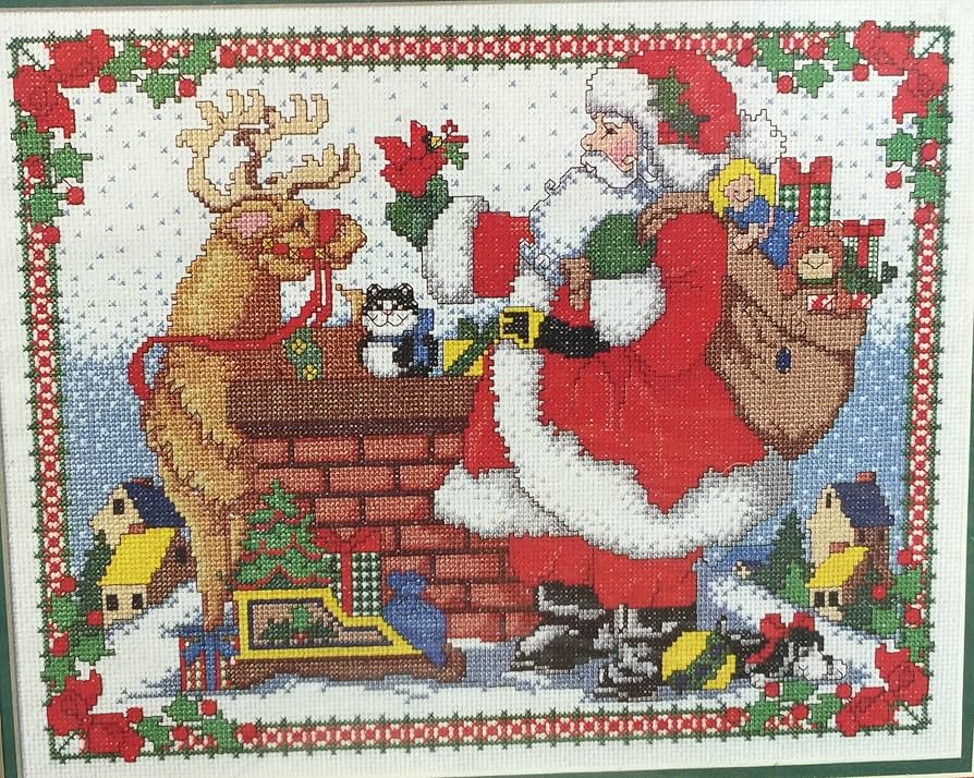Amazon.com: Santa on the Rooftop Counted Cross Stitch Picture 1994 : Arts, Crafts & Sewing amazon-com-santa-on-the-rooftop-counted-cross-stitch-picture-1994-arts-crafts-sewing