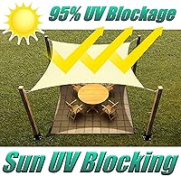 Vista 3 de Amgo Toldo rectangular de 14 x 16 pies, color beige AGTAPR1416, 95% de bloqueo UV, permeable al agua y al aire, comercial y residencial