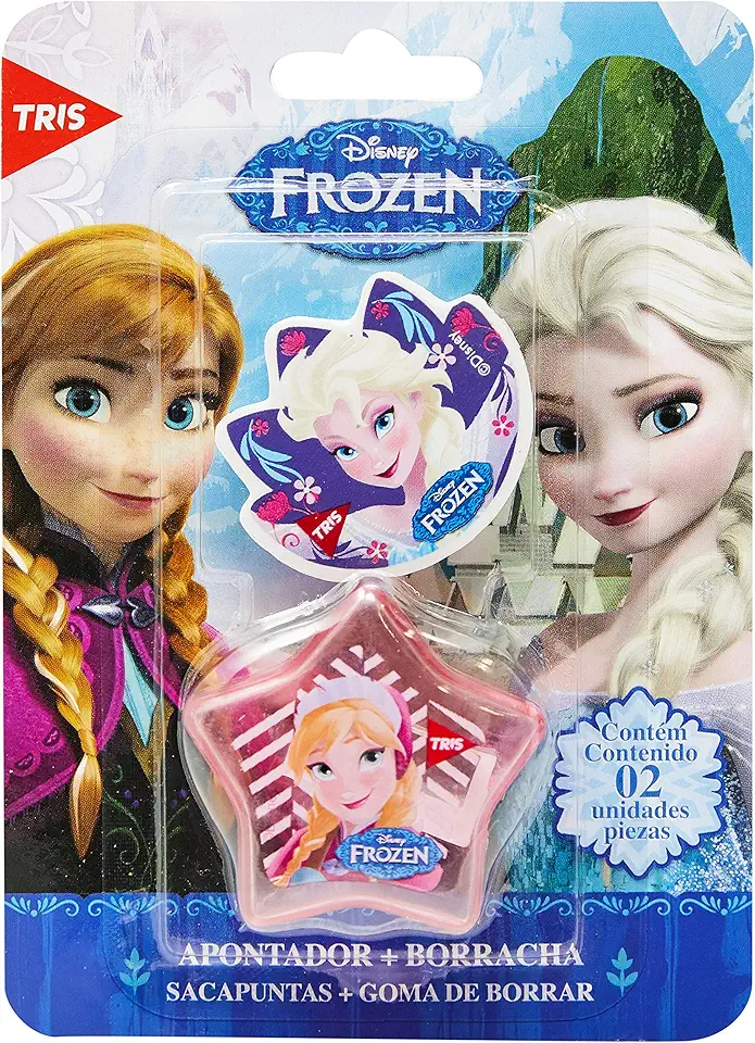 Disney Frozen - Apontador com Borracha, Multicor, 1 pacote de 2 peças - Produto sortido
