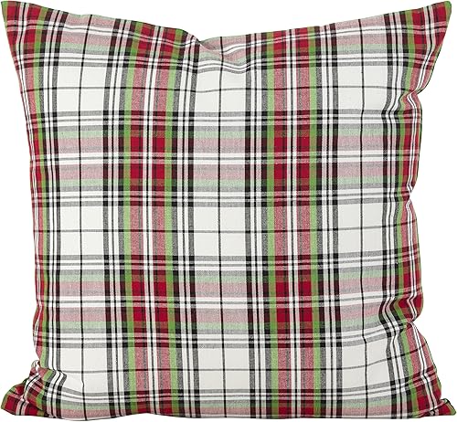 Miniatura 4 de SARO LIFESTYLE Almohada de algodón tradicional con relleno de plumón de algodón, 20 x 20 pulgadas, multicolor