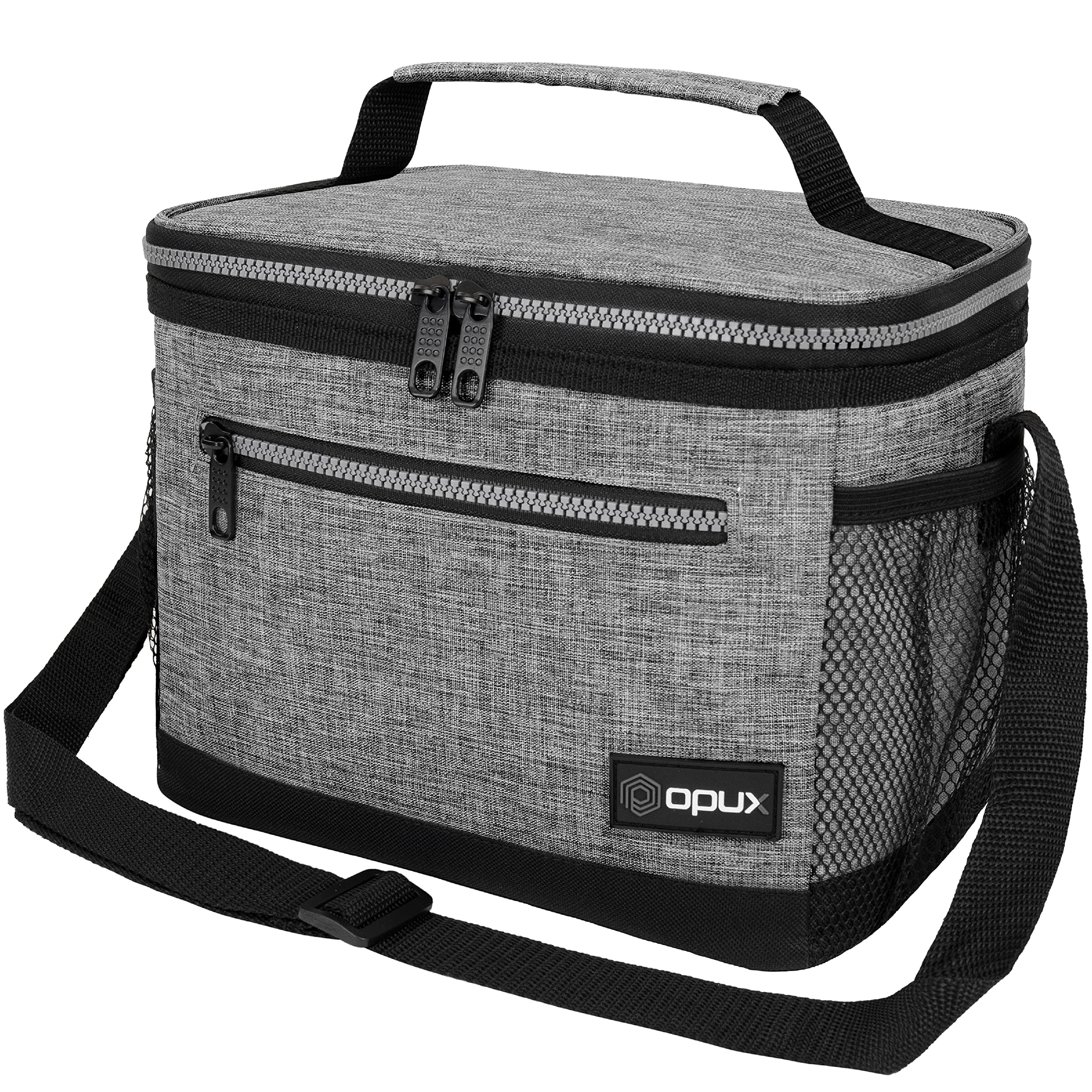 Borsa Termica Pranzo Lunch Box Per Uomo E Donna - Grande, Isotermica, A Prova Di Perdite - Grigio, Taglia Media (25,4x17x20,3 Cm)