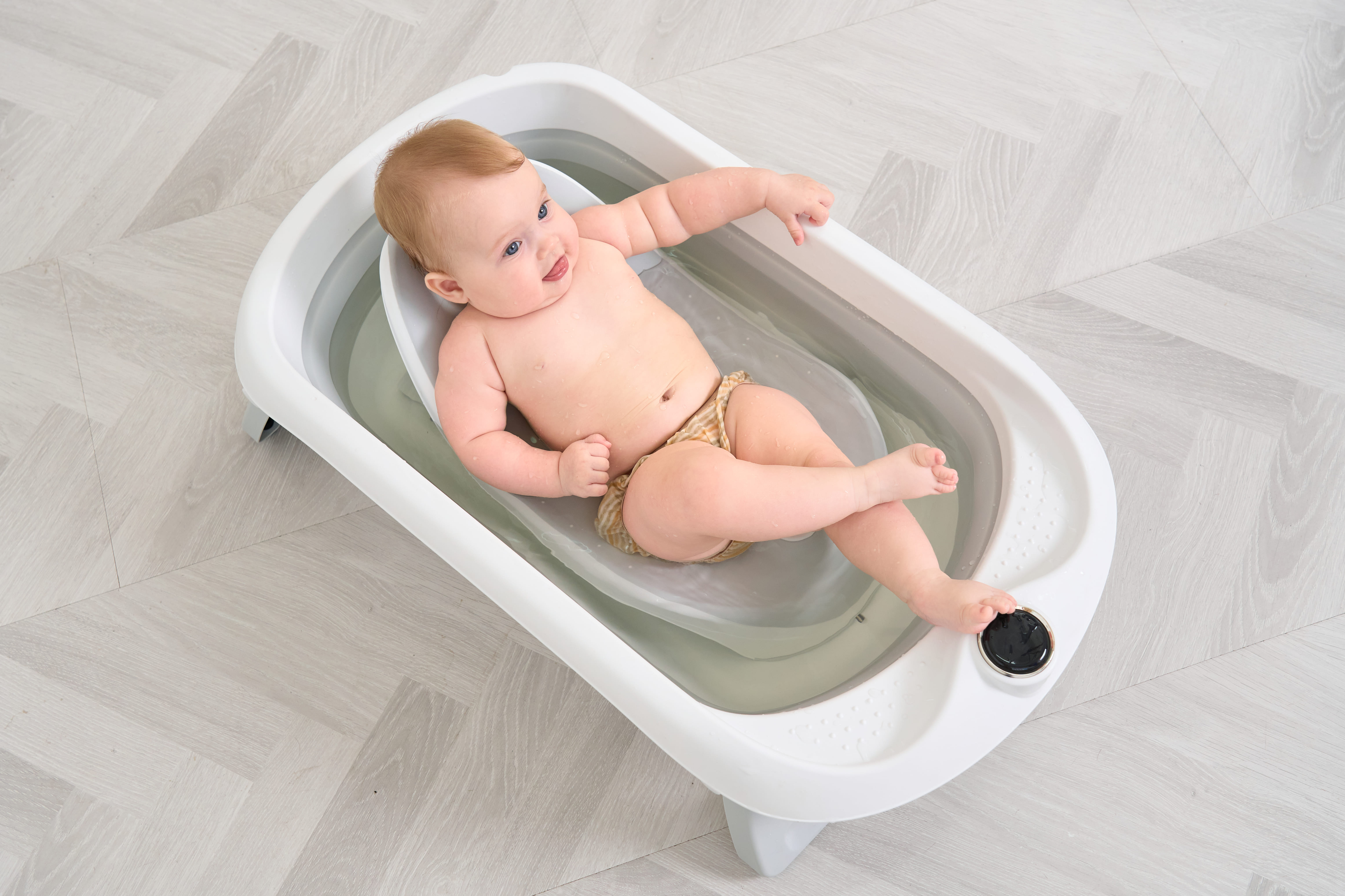 Baignoire Bébé Pliable XXL Avec Coussin Et Thermomètre - Jusqu'à 3 Ans - Pieds Antidérapants - Cadeau Naissance