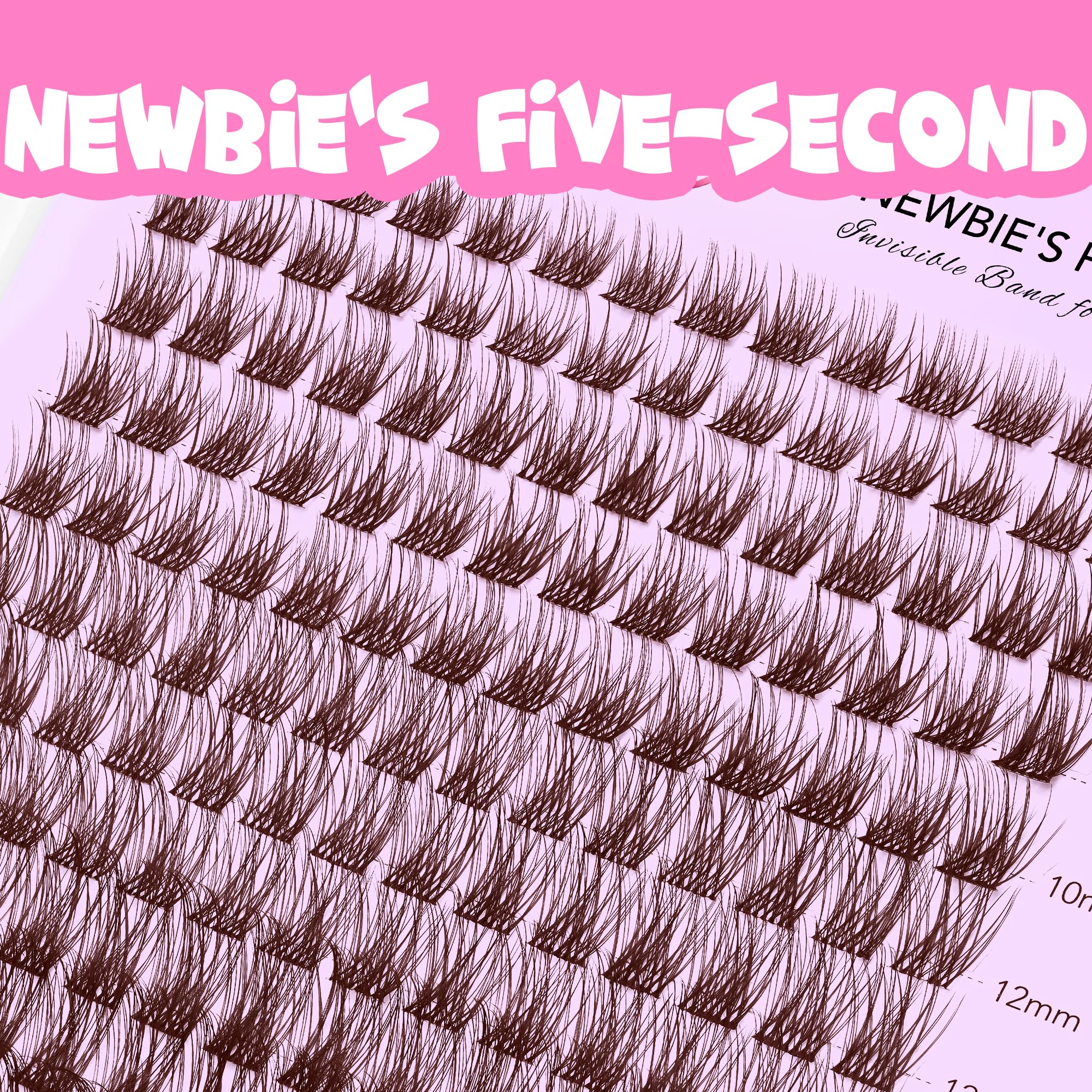 VEYESBEAUTY Pestañas Postizas MarronesNewbie's Five-Second Kit Pestañas Pelo a Pelo Com Pegamento y Sellado Lash Cluster Pestañas Individuales (Dreamy Kit, 8-16mm)