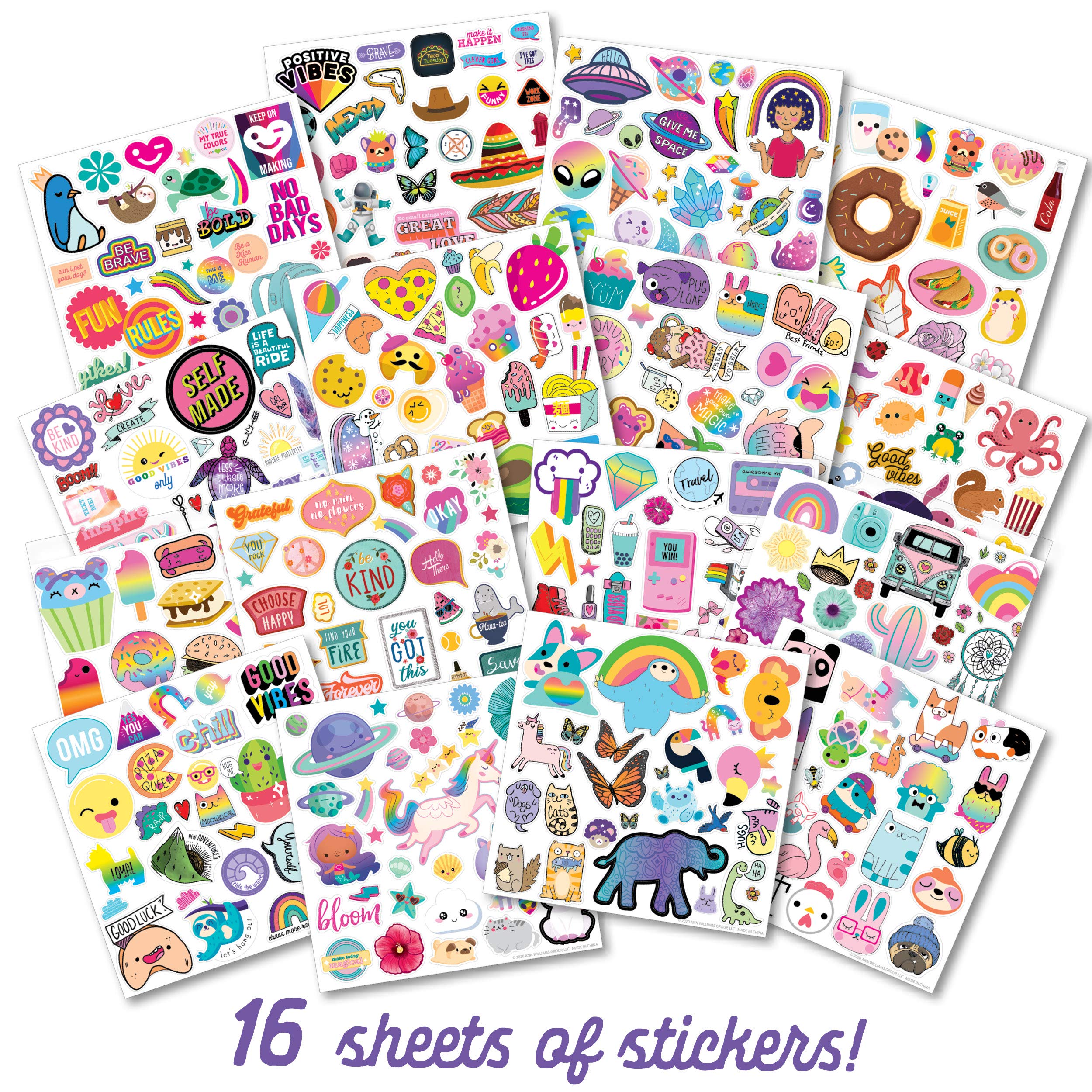 Craft-tastic Stickerfetti Set - über 450 VSCO-Sticker Für Handy, Laptop, Notizbücher