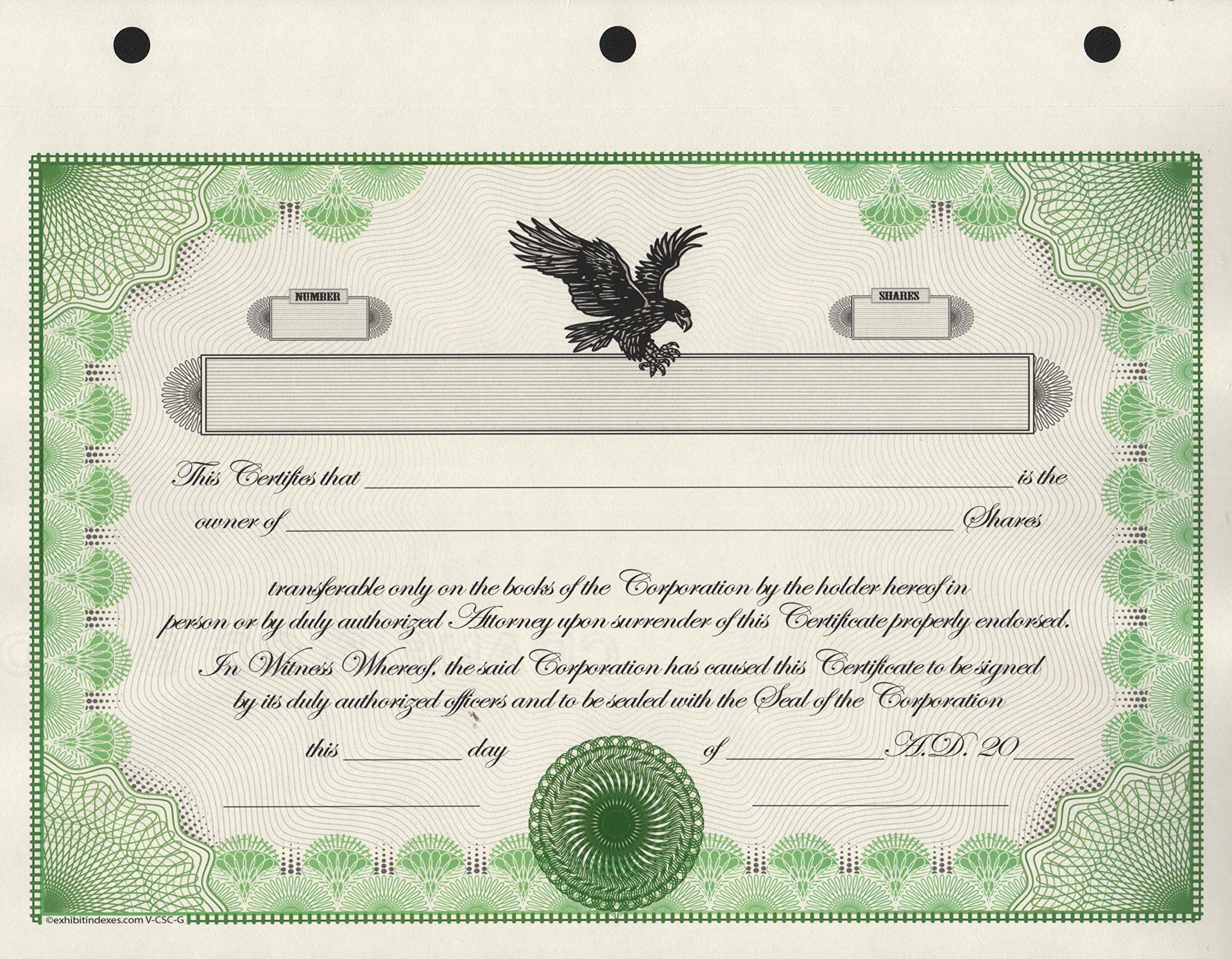 exhibitindexesexhibitindexes Corporate Stock Certificate