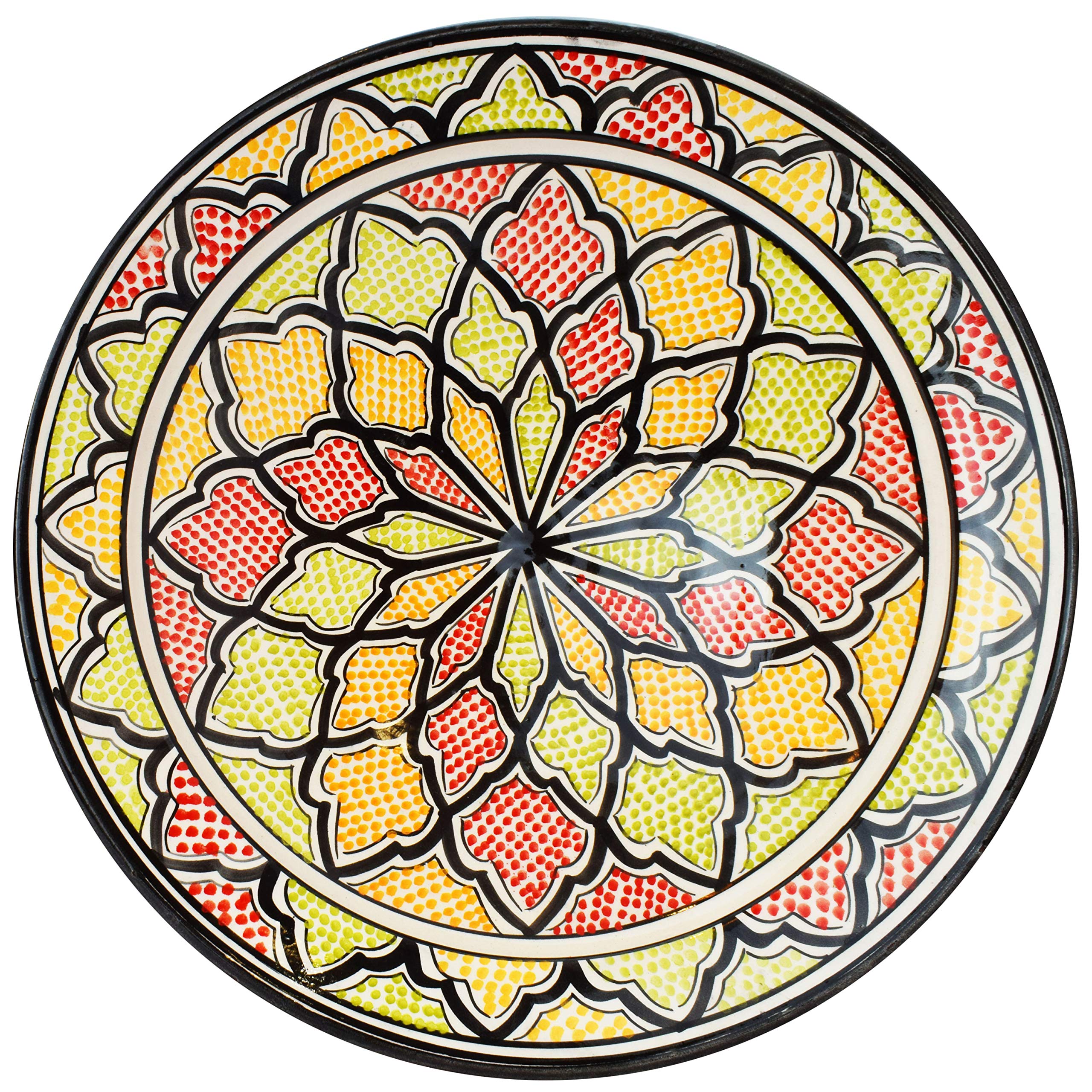 Plato De Pared De Cerámica Mandala De 20 Cm De Diámetro, Incluye Soporte