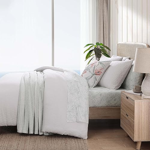 Miniatura 4 de Tommy Bahama - Juego de edredón tamaño King, ropa de cama suave con fundas a juego, decoración del hogar texturizada de tejido de canasta (blanco