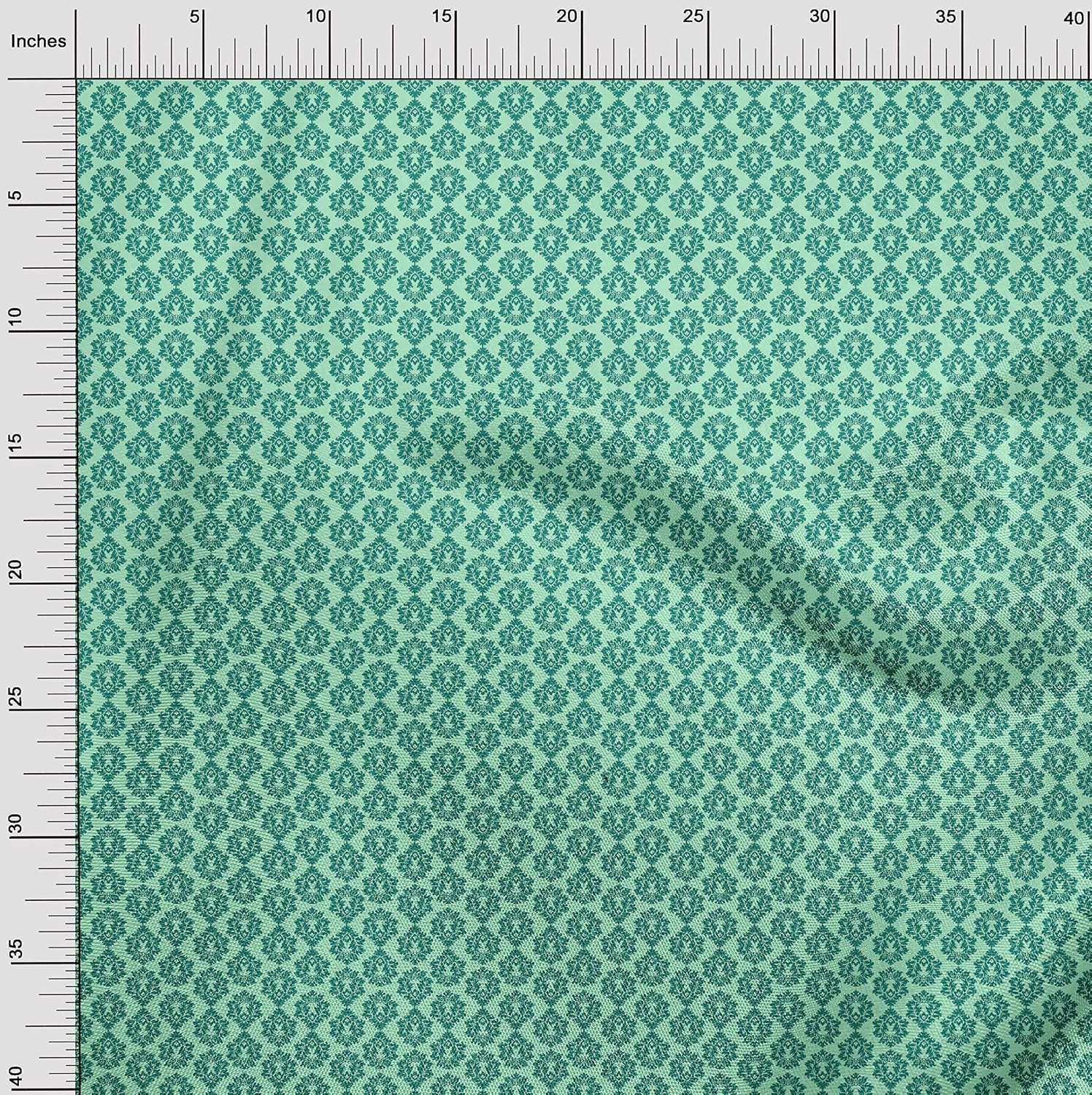 oneOone Viscose Chiffon Sea Green Fabric Geometric Sewing Craft Projects Fabric Prints By Yard 42 Inch Wide-3