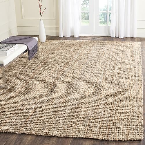 Vista 343 de SAFAVIEH Colección Natural Fiber NF447A - Tapete de área, yute texturizado grueso tejido a mano de 0.75 pulgadas de grosor, ideal para zonas de alto