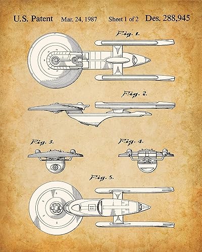 Miniatura 5 de Star Trek Original USS Enterprise Patent Prints - Set of Four Photos (8x10) Unframed - Makes a Great Man Cave Decor and Gift Under $20 for Trekkies