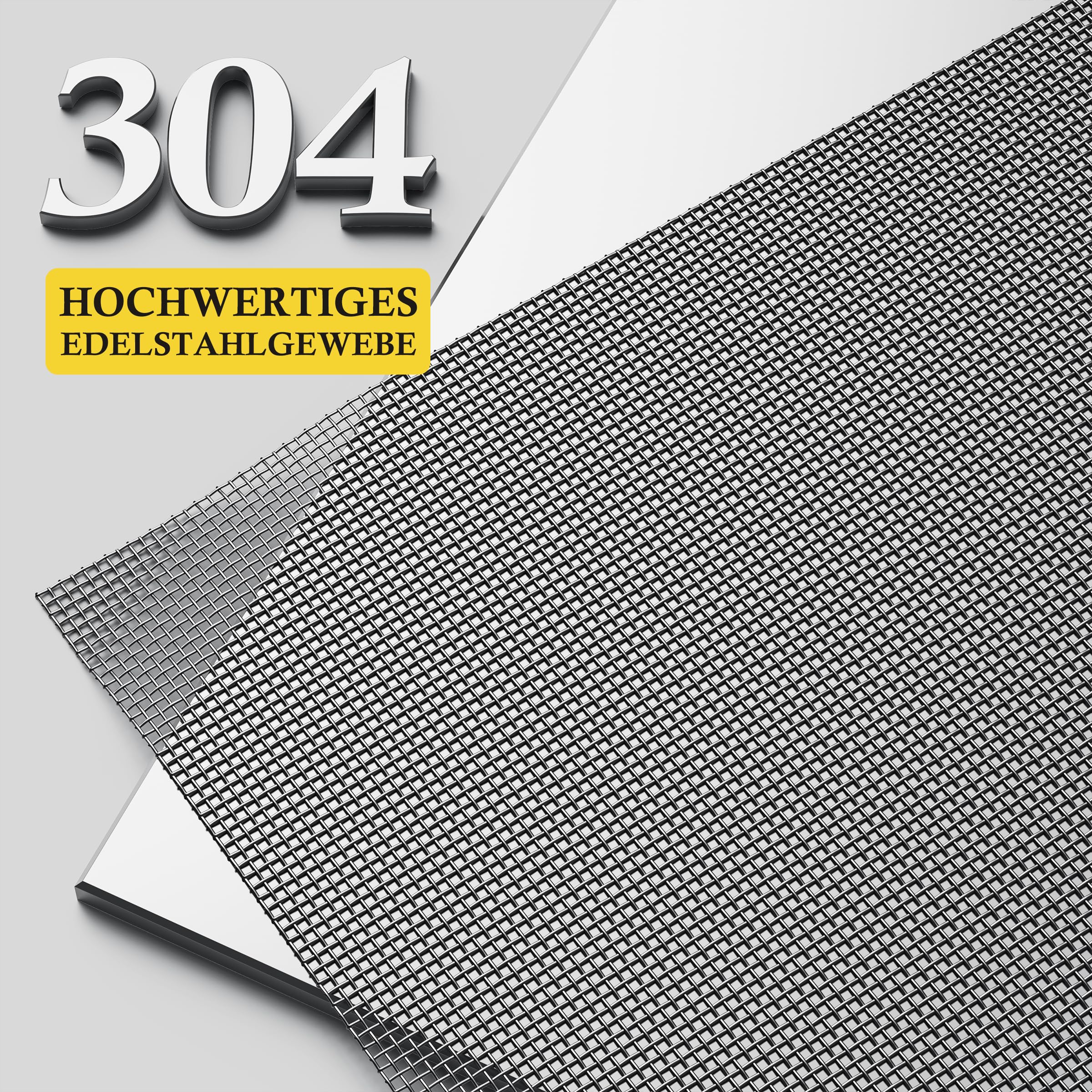 fowong Fliegengitter Edelstahl als Meterware – 90x300 cm Rolle, feinmaschig – DIY zuschneidbar für Fenster, Balkontür & Lichtschacht – Schutz vor Mäusen, Ratten, Fliegen & Katzen