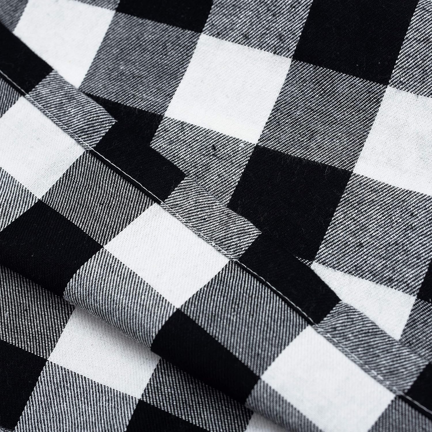 Creative Product Wemay Cotton Buffalo Check Plaid Rectangle Tablecloth Family Dinners Gatherings, Indoor Outdoor Parties, Everyday Use(54-Inch X 108-Inch, White & Black Seats 8-10 People)