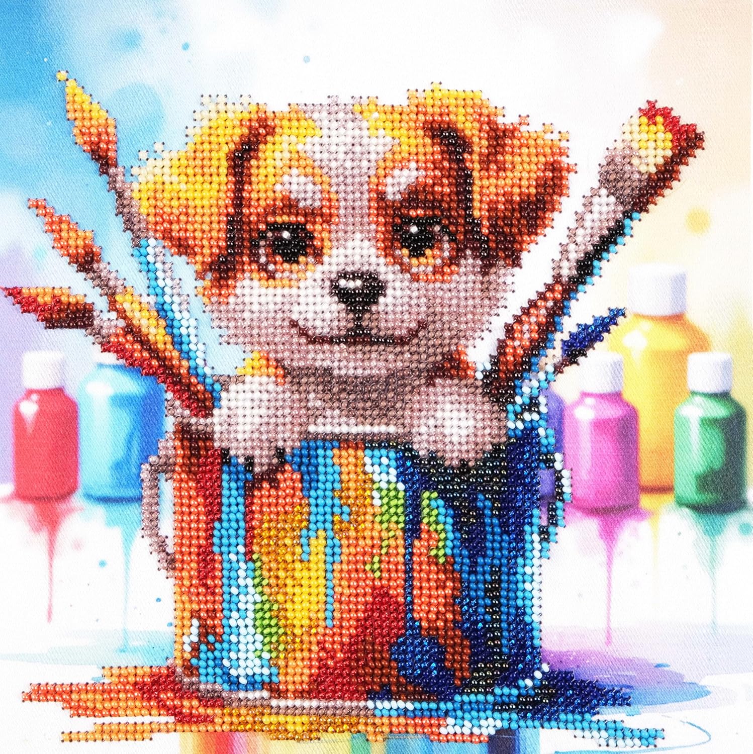 AllAboutEmbroideryUA Bead Embroidery kit Creative Puppy AN-1103 Animal Beaded Cross Stitch kit