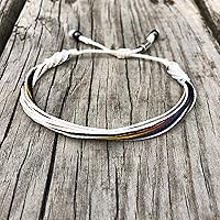 Vista 202 de Colorful Bracelet for Men and Women with Hematite Stones: Handmade Designer Adjustable Multistrand String Knotted Macrame Friendship Bracelet