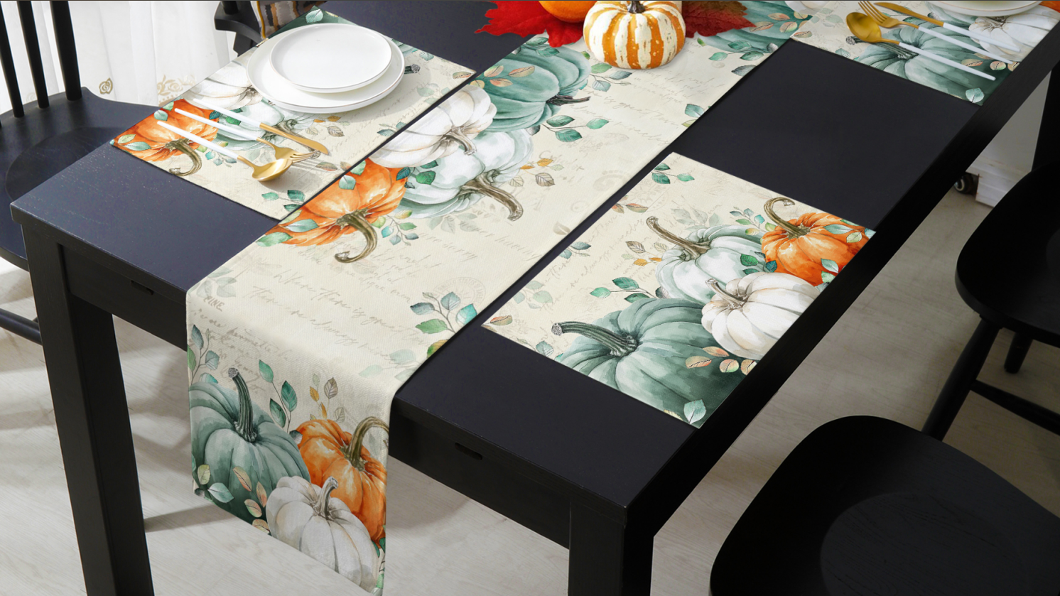 GPGHE Fall Lattice Table Runner - 13x72 Inches - Seasonal Kitchen Dining Decor For Thanksgiving, Harvest Parties