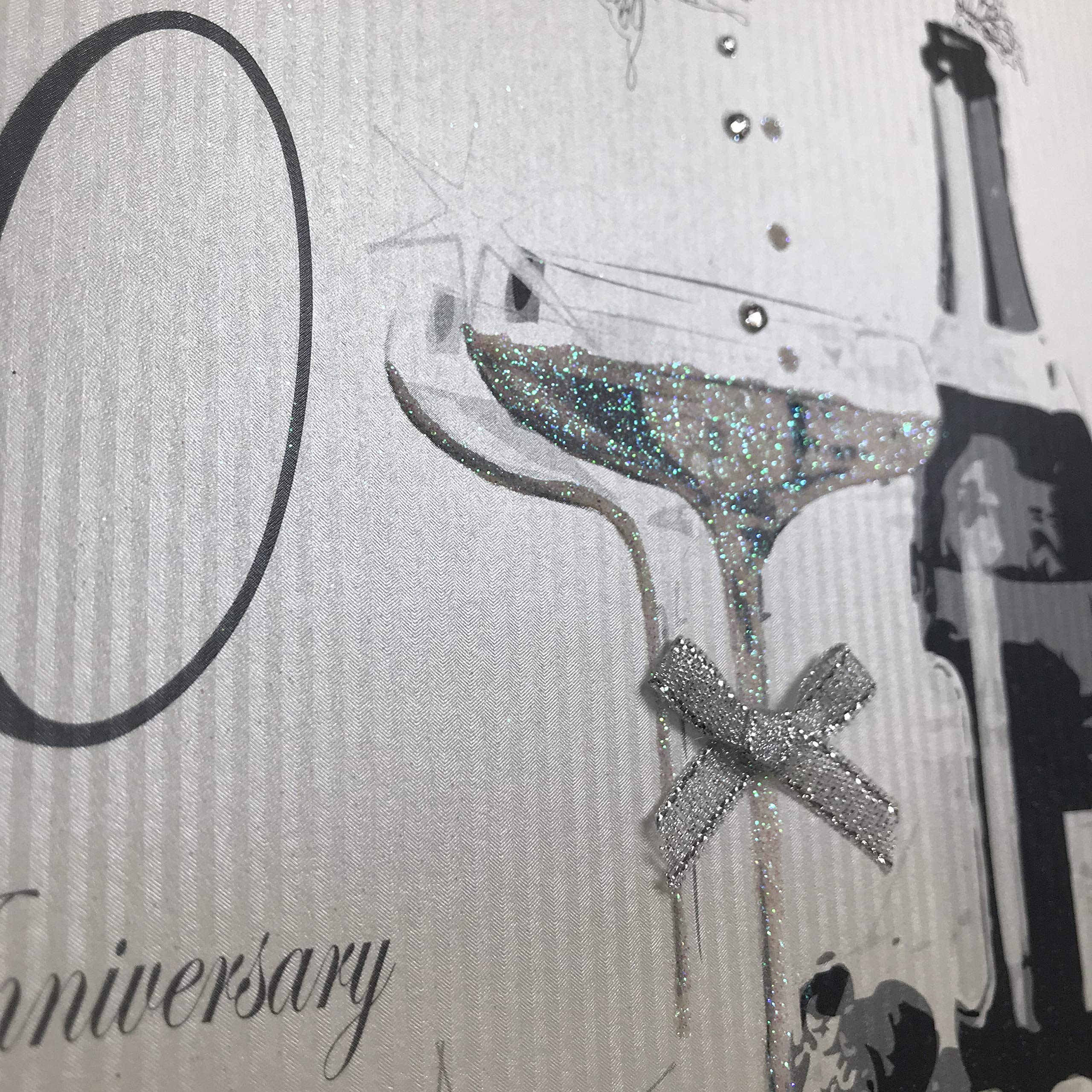 WHITE COTTON CARDS Biglietto di Auguri per 60° Anniversario, Fatto a Mano, con Scritta in Lingua Inglese Diamond Anniversary with Love On Your Special Day, WA60, Bianco, 16cm x 16cm