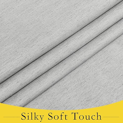 Miniatura 5 de NICETOWN Cortinas de privacidad para puerta francesa, textura de lino, 100% opacas, para dormitorio, sala de estar, persianas de puerta Tricia para