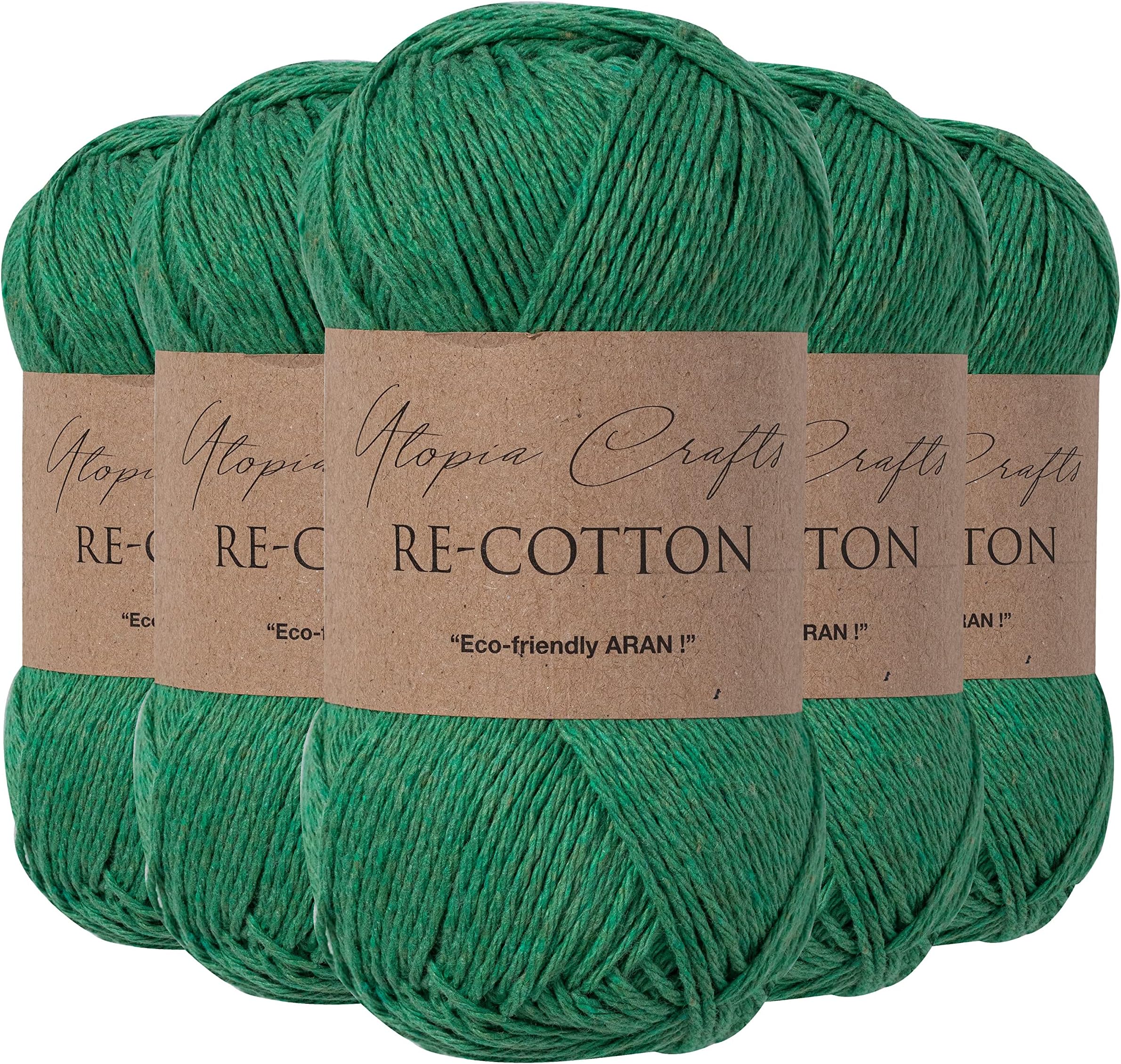 Re-Cotton Knitting Yarn, 5X 100g (Evergreen)
