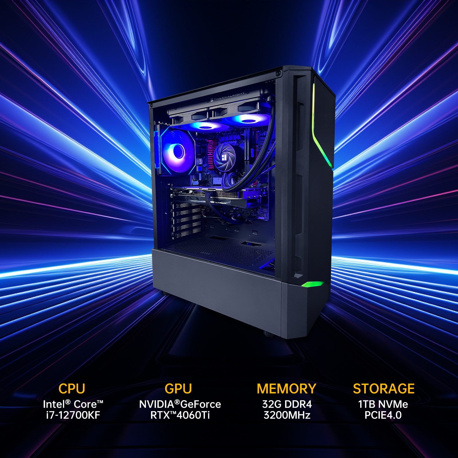 Amazon.com: Gaming PC Computer Desktop Intel Core i7-12700KF 3.6 