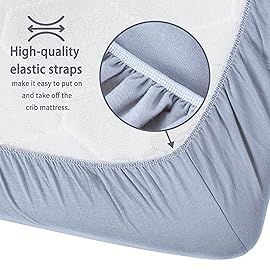 GUNTAIL Crib Sheets for Boys Girls,100% Cotton Fitted Crib Sheet 2 Pack for Standard Crib and Toddler Mattress, Super Soft Breathable Baby Sheet 28x52x8in (White & Gray)