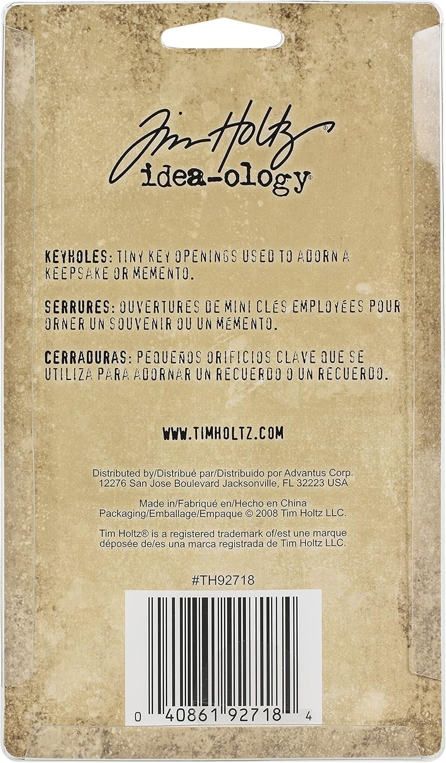 Metal Keyholes with Long Fasteners by Tim Holtz Idea-ology, 5 Keyholes, 10 Long Fasteners, Various Sizes, Antique Finishes, TH92718 , Brown