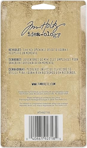 Miniatura 3 de Tim Holtz Idea-ology Ojales de metal con cierres largos, 5 agujeros, 10 cierres largos, varios tamaños, acabados antiguos, TH92718, marrón