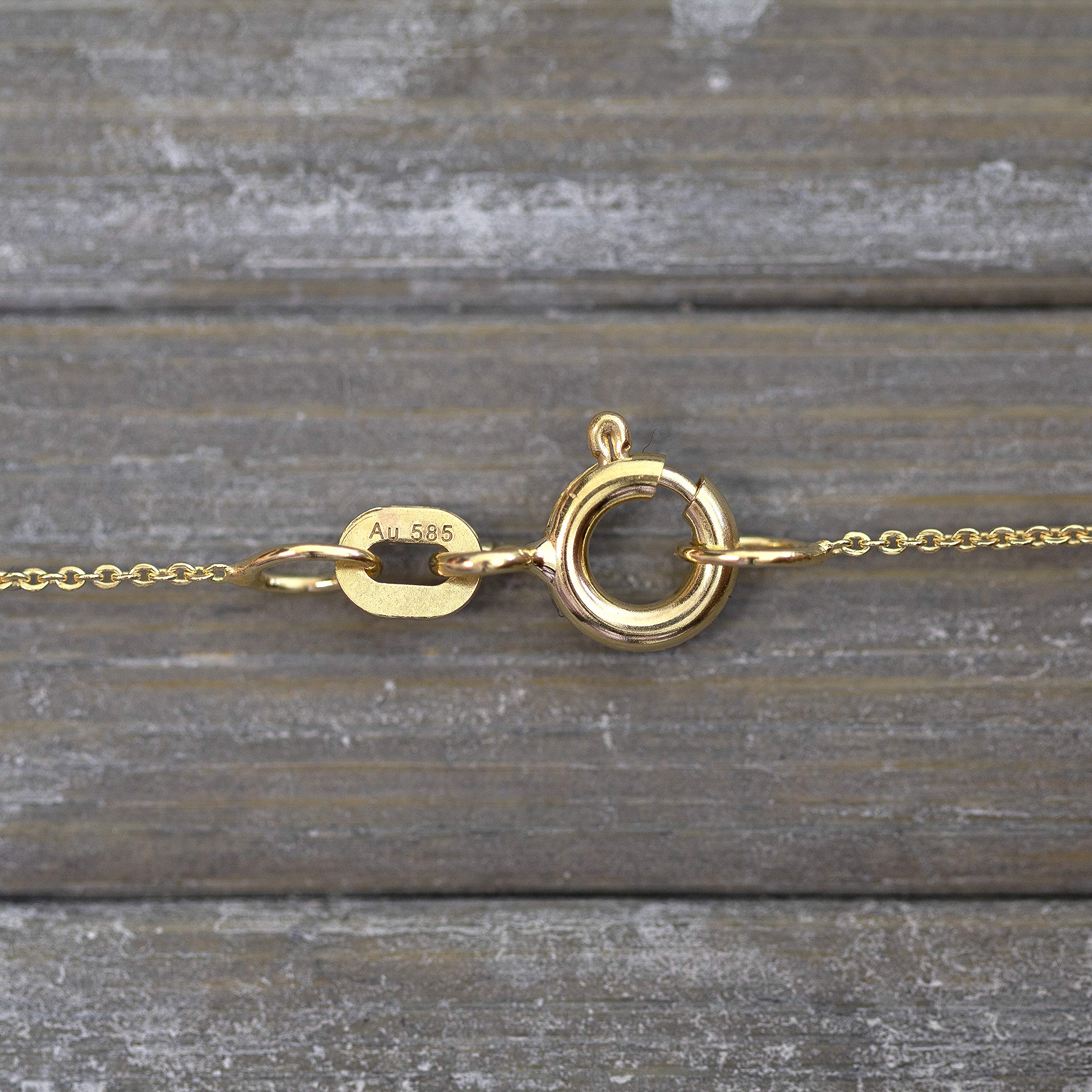 EDELIND Sehr feine Goldkette Damen Mädchen Herren 333 375 585 750 Gelbgold Ankerkette flach 0,8 mm 8 9 14 18 Karat Echtgold Halskette Gold mit Schmuck Geschenkbox