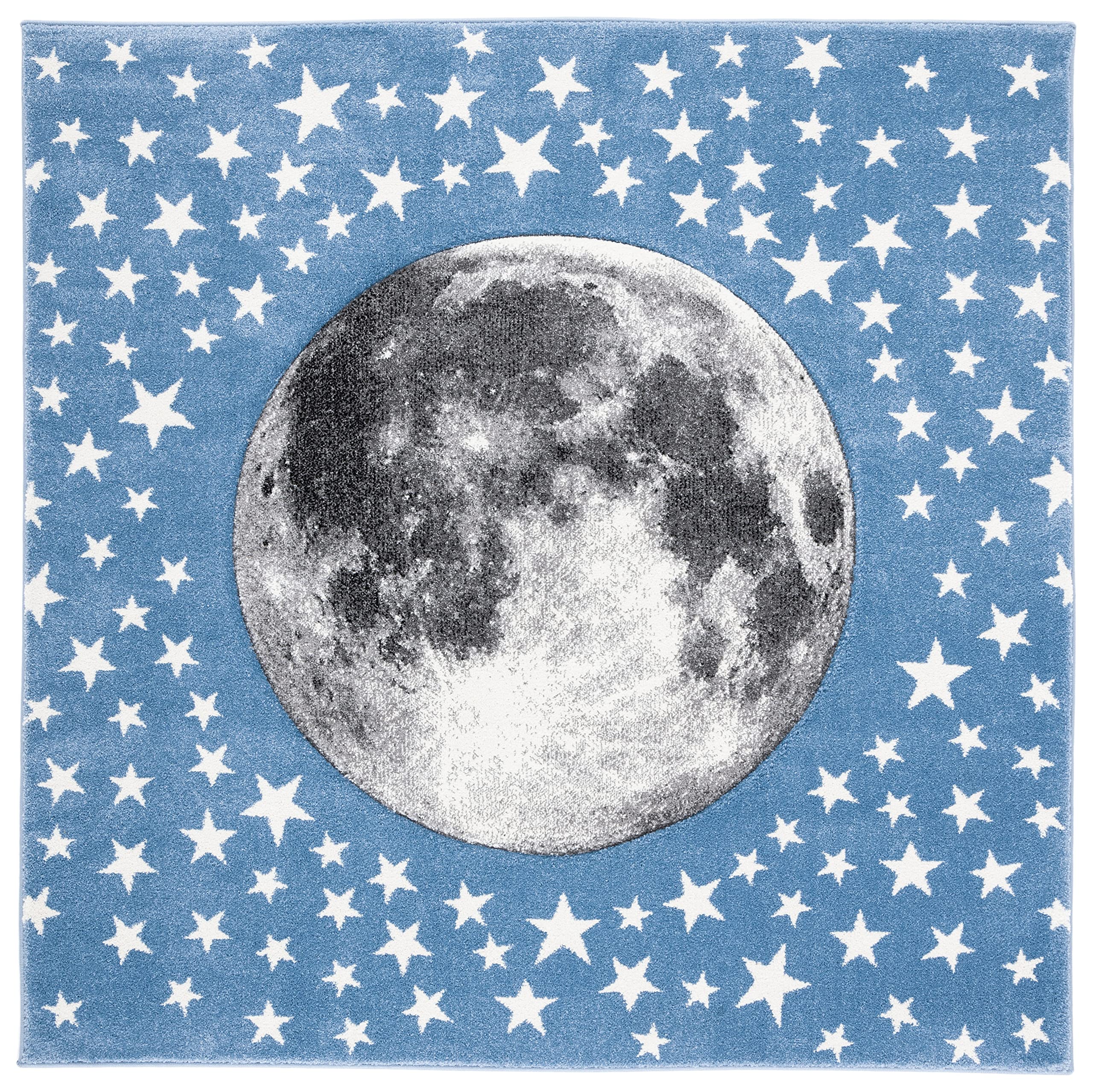 Safavieh Carousel Kids Rug 5'3 X 7'6 - Light Blue & Grey Non-Shedding Area Rug For Playroom & Bedroom
