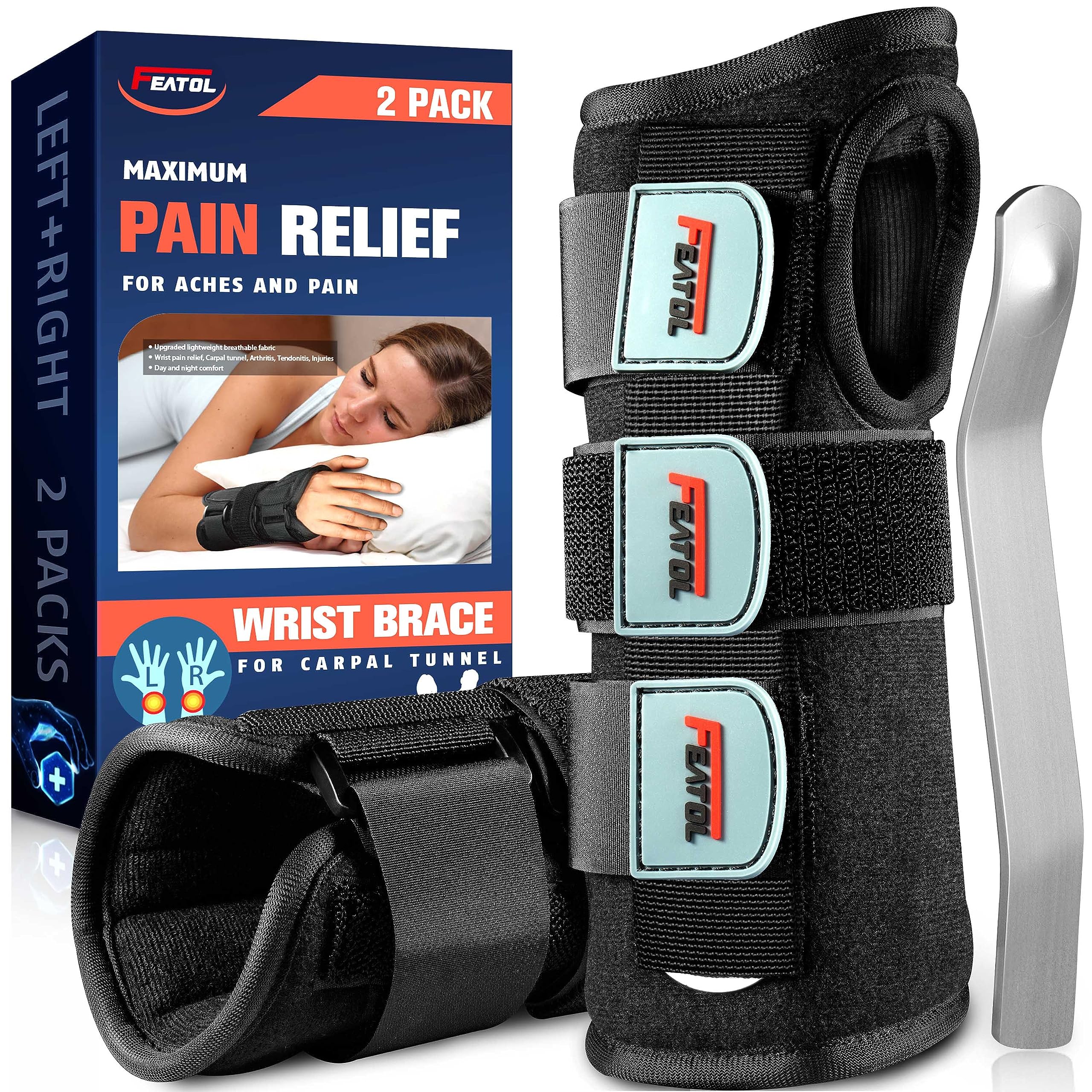 Buy FEATOL 2 Pack Wrist Brace for ed Wrist Kids, Wrist Support Brace