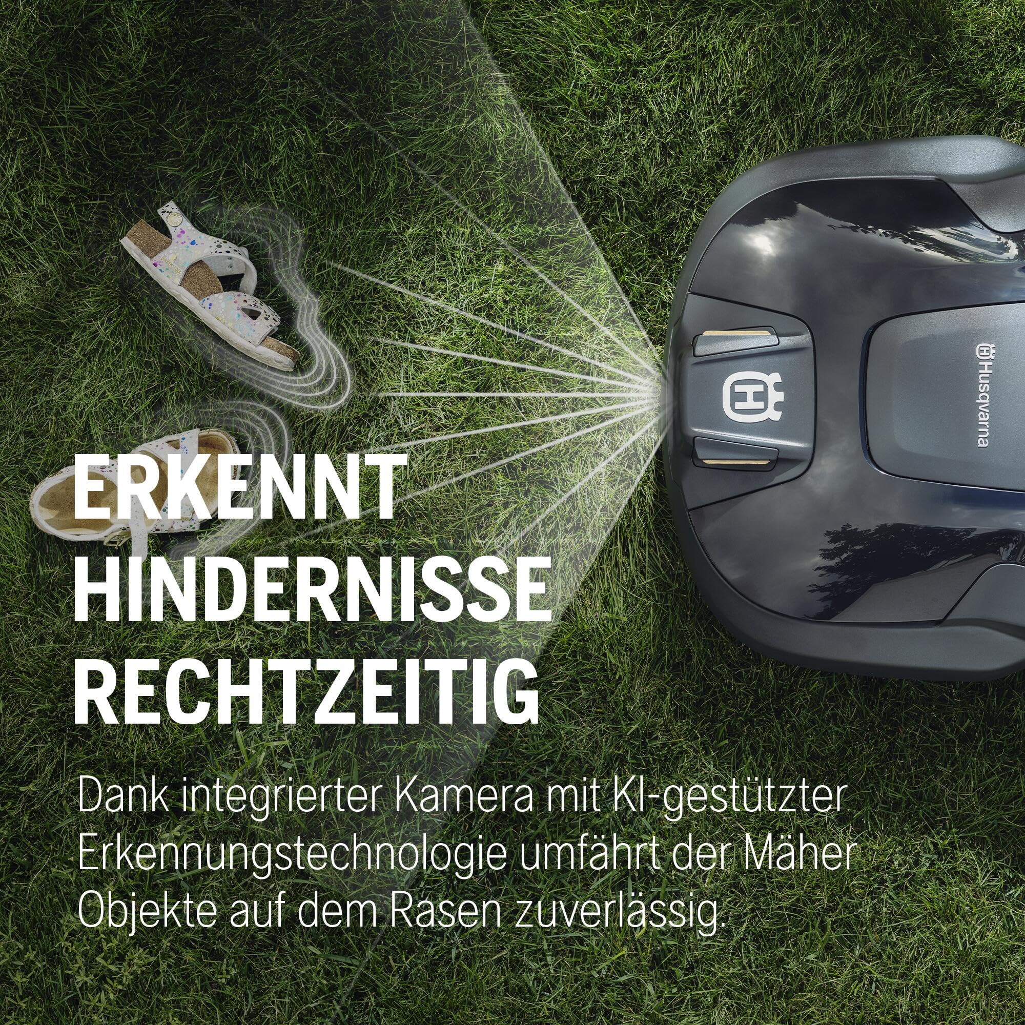 Husqvarna Automower® Aspire R6V Mähroboter ohne Begrenzungskabel | AI-Vision, GPS-Navigation. Für Rasenflächen bis zu 600 m² entwickelt - WiFi-Abdeckung benötigt