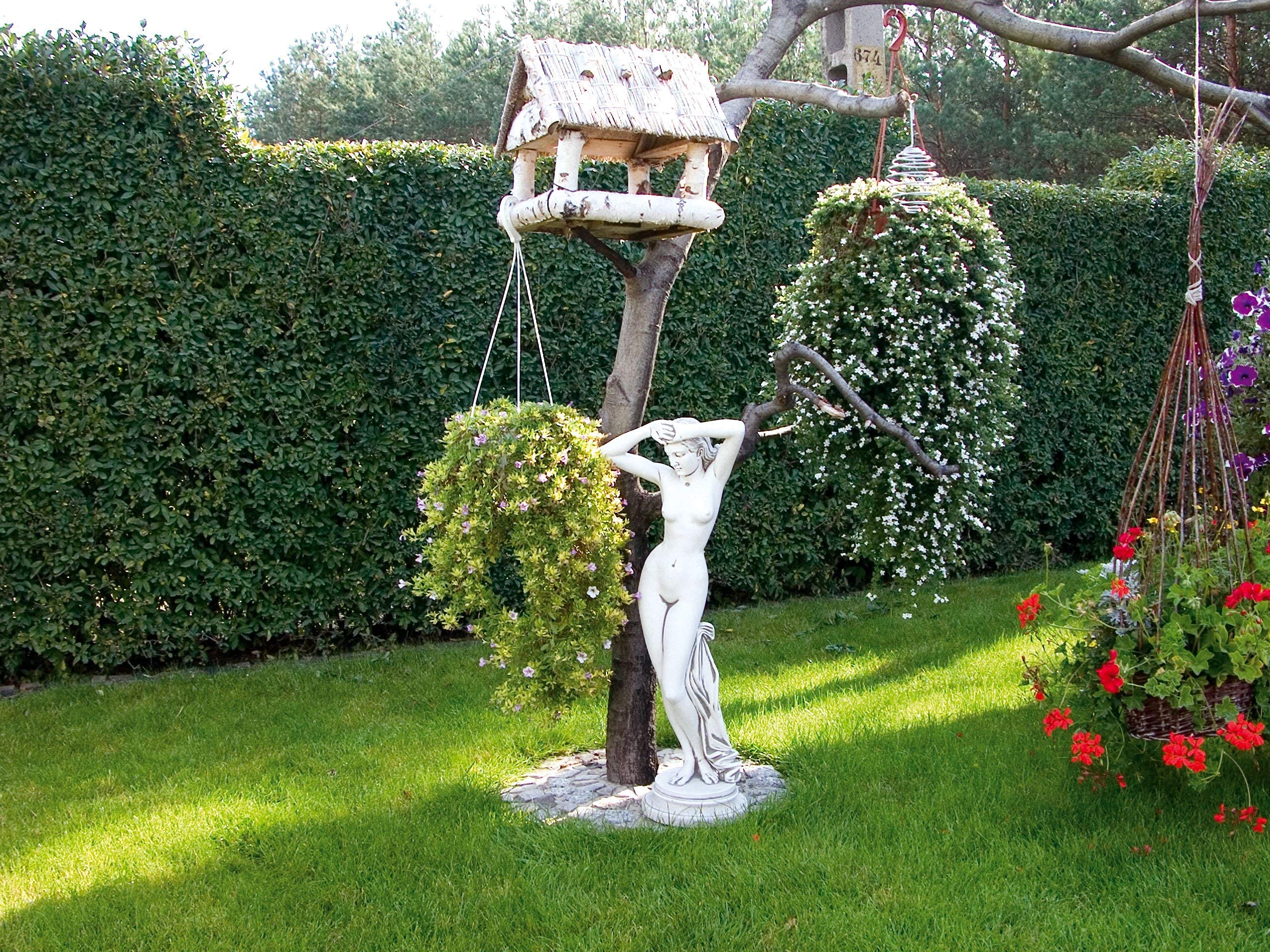 gartendekoparadies.de Statue der Erotischen Venus, Steinfigur aus Steinguss, Grau, Frostsicher für Außenbereich, H. 79 cm, 16 kg