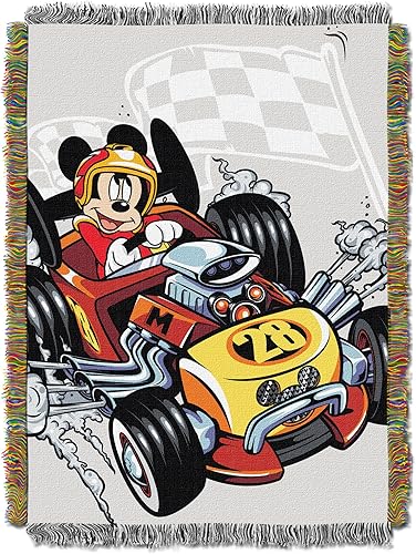 Disney 's Mickey and the Roadster Racers, "Racer 28" Manta de tapiz tejido, 48 x 60 pulgadas, multicolor