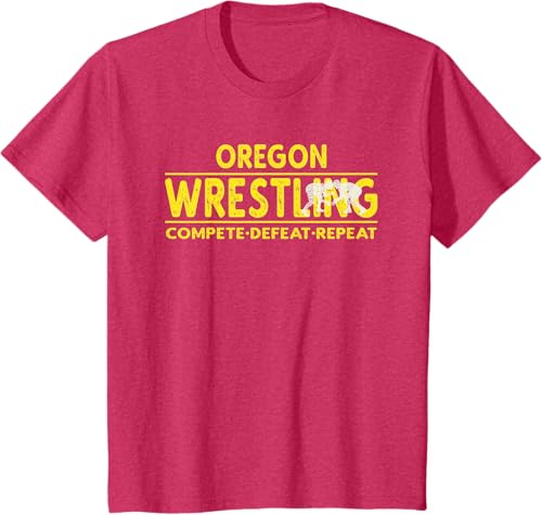 Miniatura 33 de Oregon Wrestling - Compete, Defeat, Repeat T-Shirt Negro,Azul Marino,Asfalto,Blanco,Azul Pastel,Arándano,Rojo,Verde Bosque,Verde Kelly,Verde