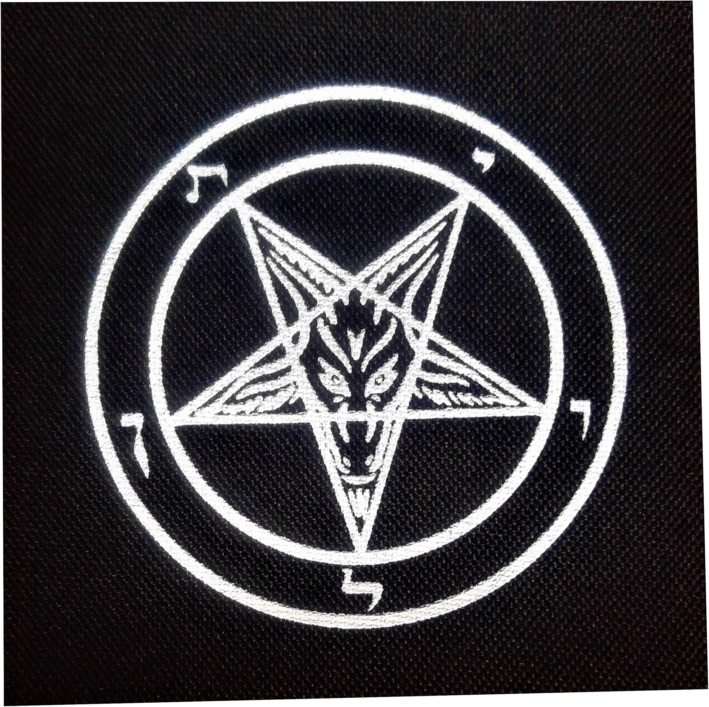 Chat NoirPentagram Patch - Satanic Leviathan Cross Baphomet Goat of Mendes Skull Occult Gothic Sigil of Lucifer Goat's Head Witchcraft Wicca Devil