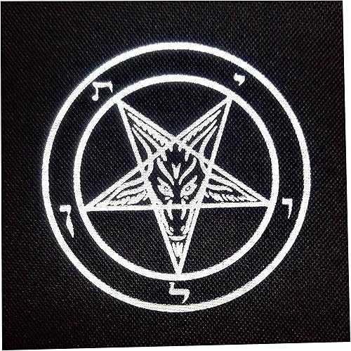 Parche de pentagrama - Cruz Leviatán satánica Baphomet Cabra de Mendes Cráneo Oculto Gótico Sigilo de Cabeza de Cabra Lucifer Brujería Wicca Diablo