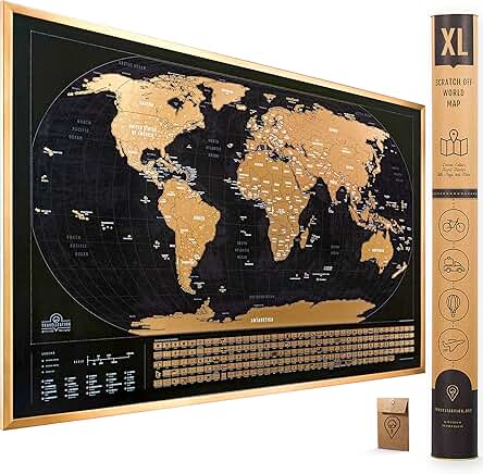 XL Scratch Off Map of The World with...