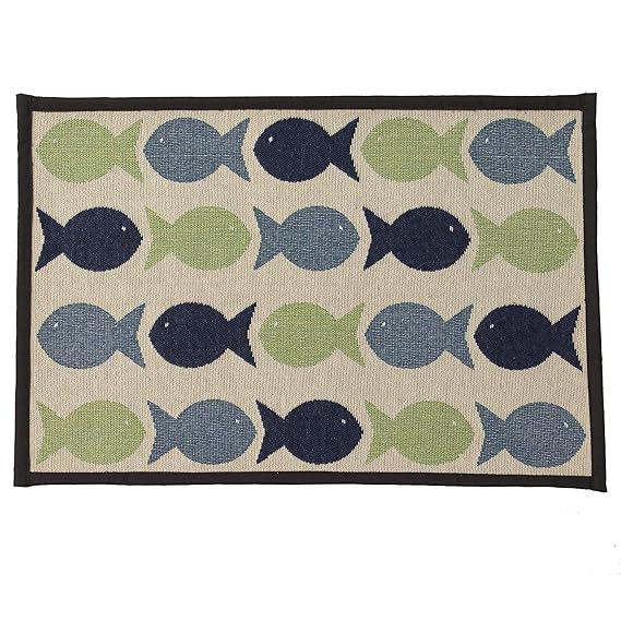 PetRageous Kool Fishies Tapestry Mat Feeder, 13 x 19/Small