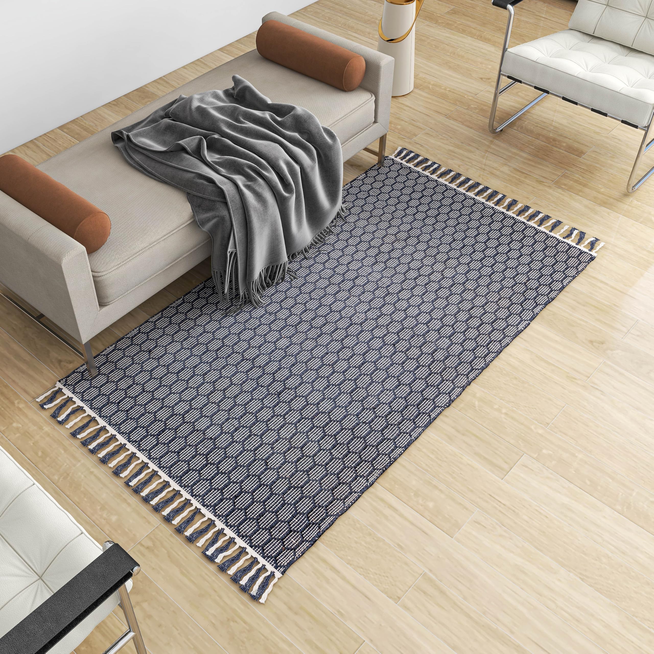 Eco Crave Hand Woven Jute Rug 3x5 ft - Jute Natural Area Rug for Living Rooms, Kitchen, Bedroom & Dining, Premium Quality Natural Fiber Rugs for Home Decor