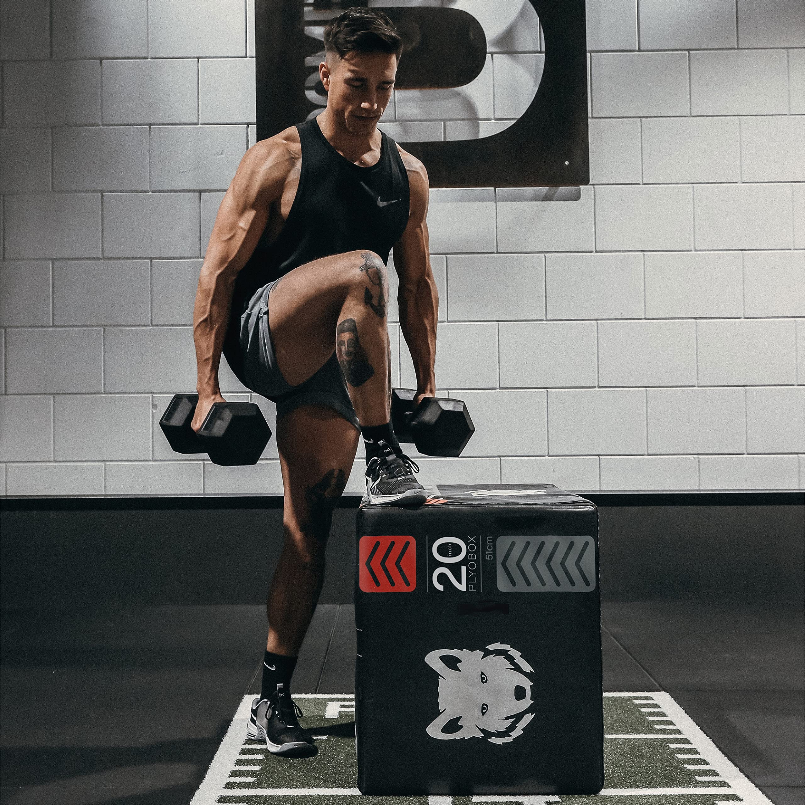 Plyo Box - para Ejercicios de Salto, Step-up y Fitness – 20-24-30 Pulgadas con Capa Antideslizante y amortiguadora